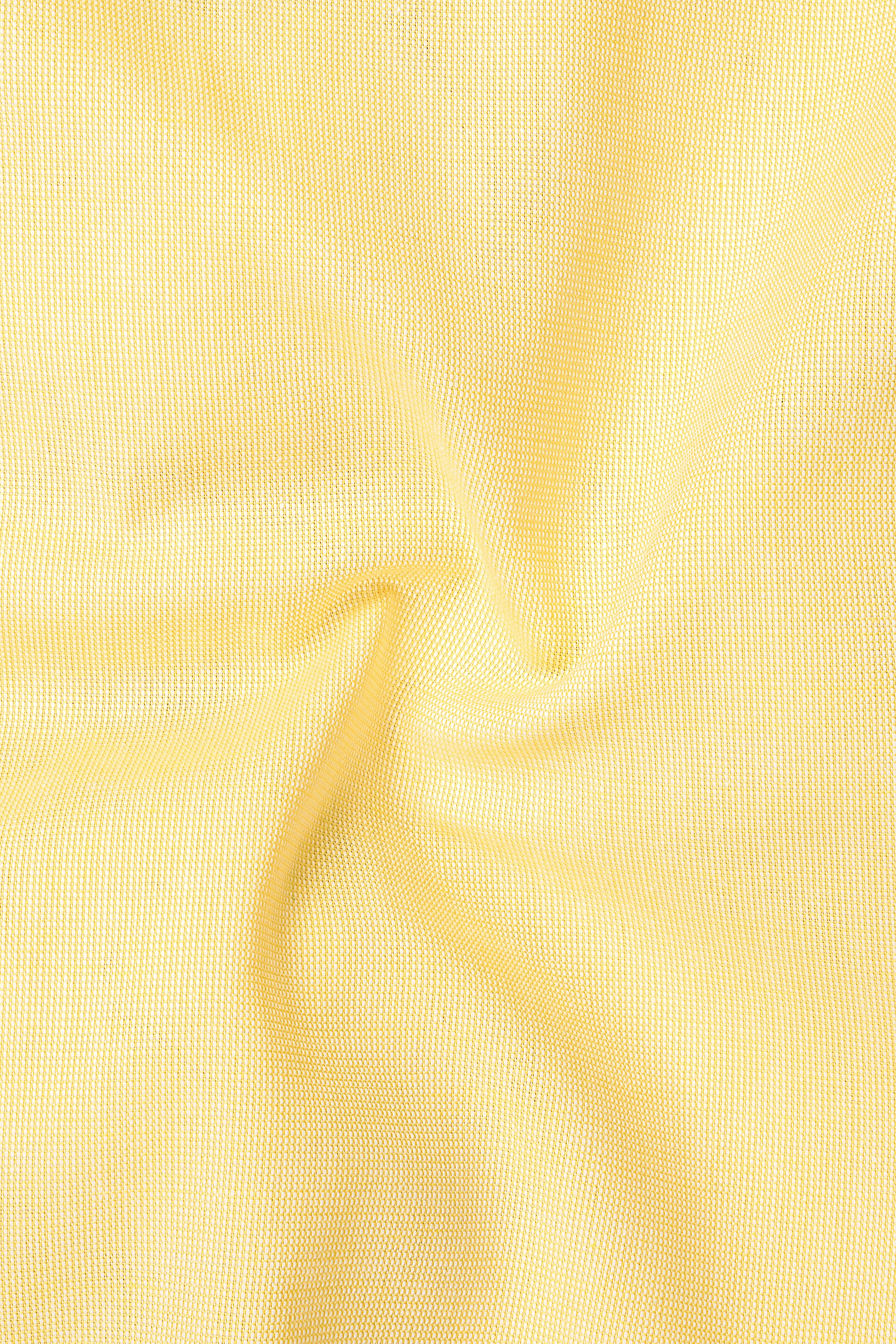 Mania Yellow Dobby Textured Premium Giza Cotton Shirt