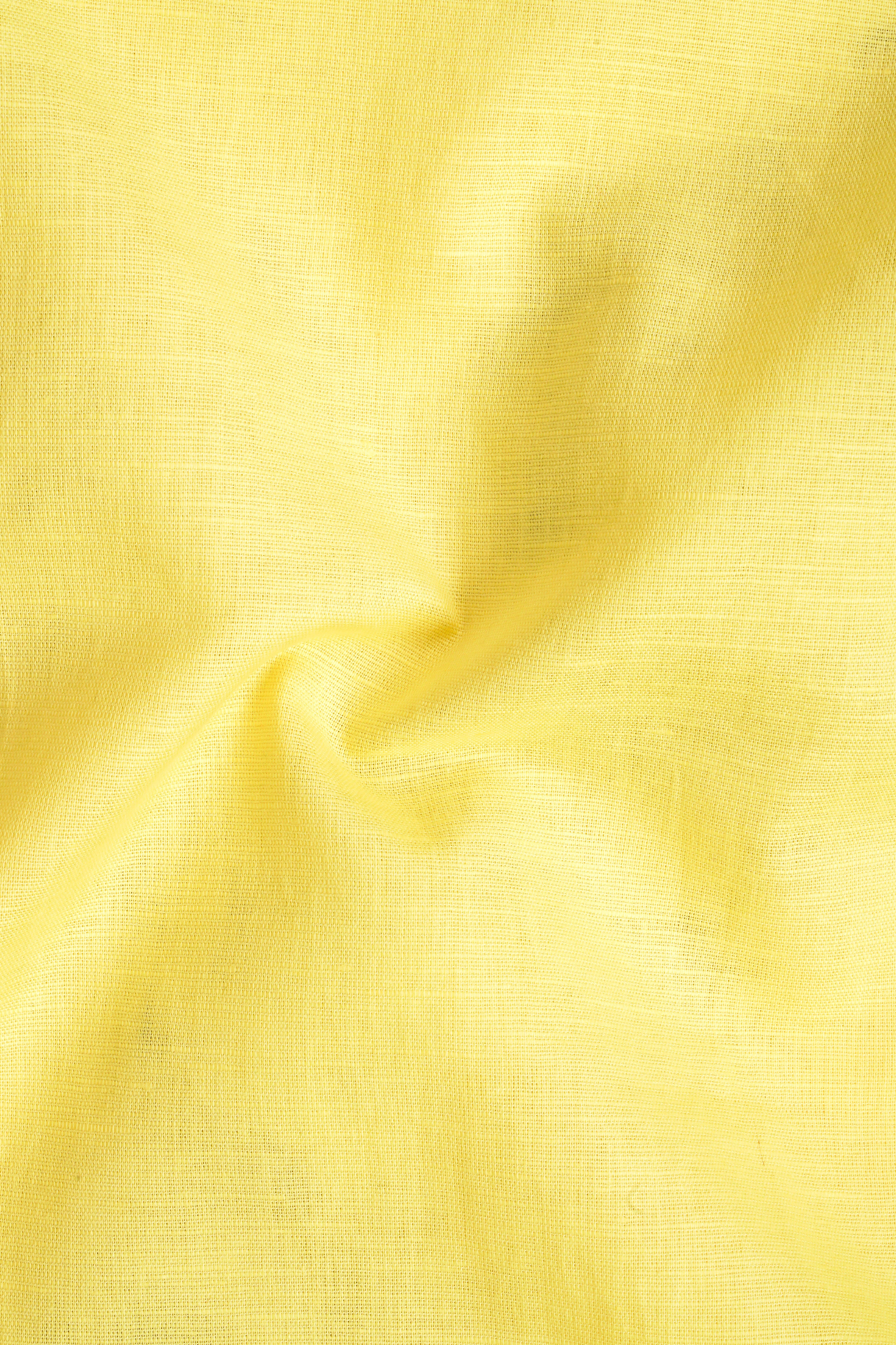 Lemon yellow Solid Premium Luxuries Linen Shirt