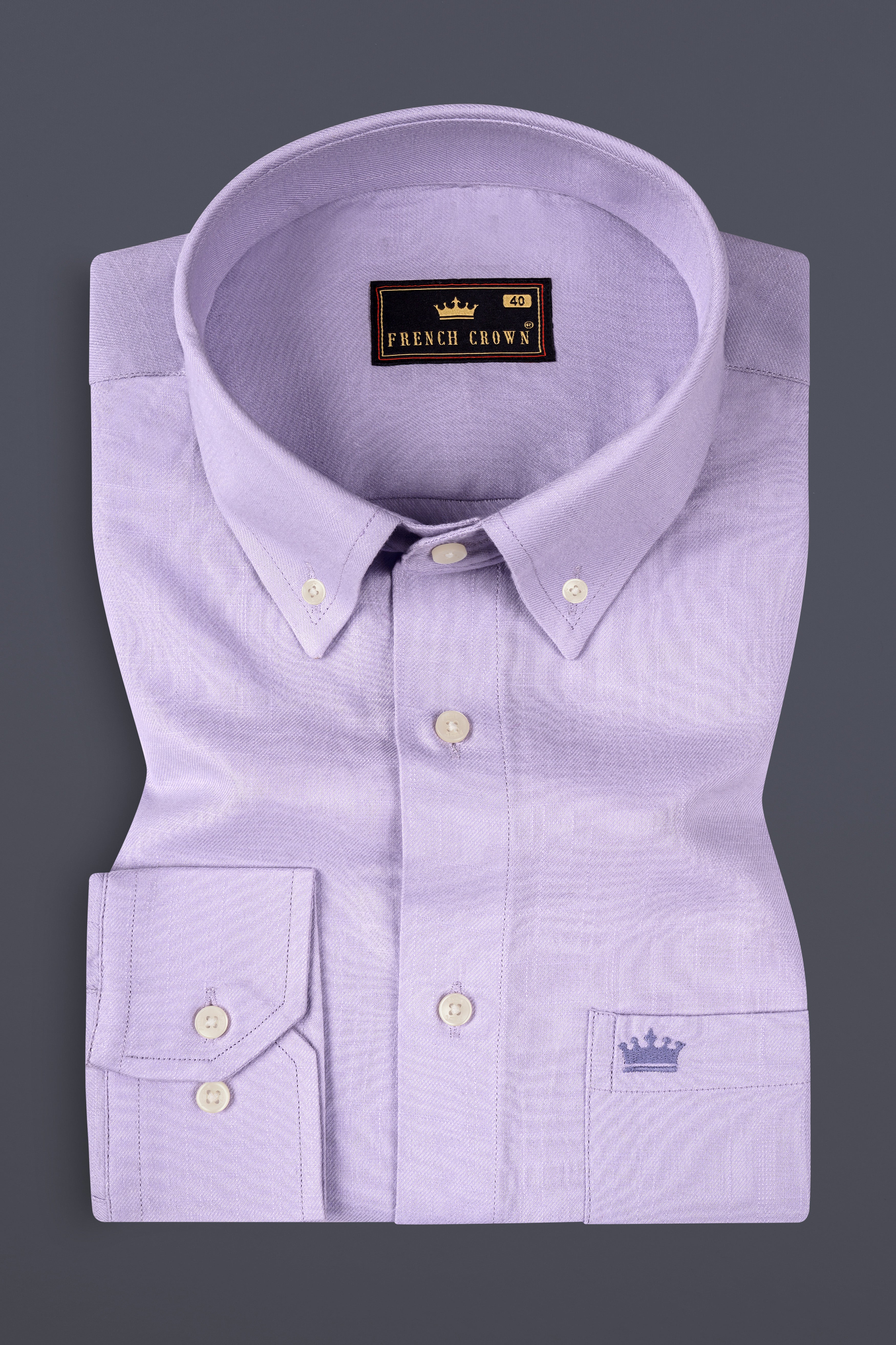 Chatelle Purple Solid Premium Luxuries Linen Shirt