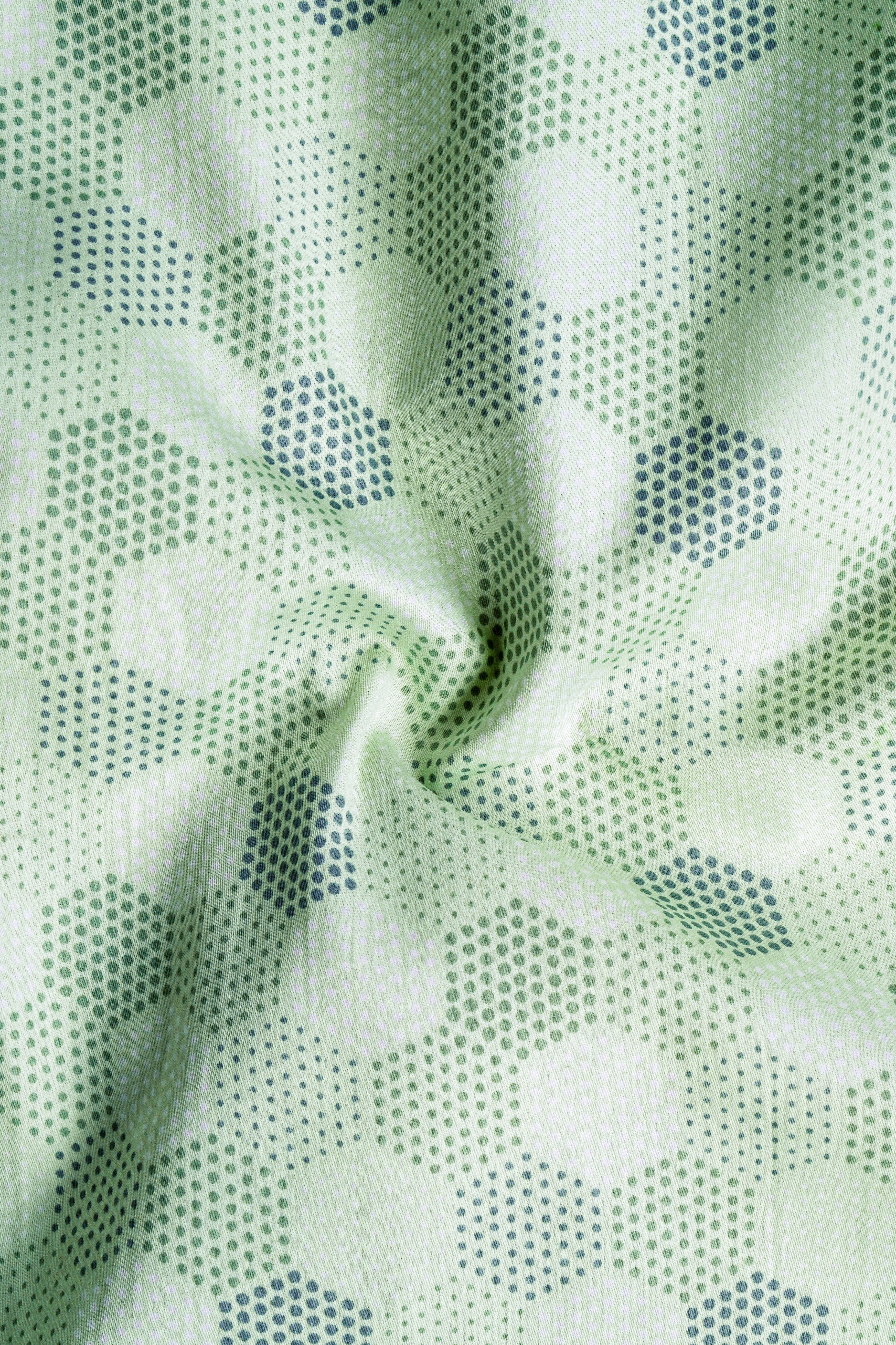 Coriander Green Printed Subtle Sheen Super Soft Premium Cotton Shirt