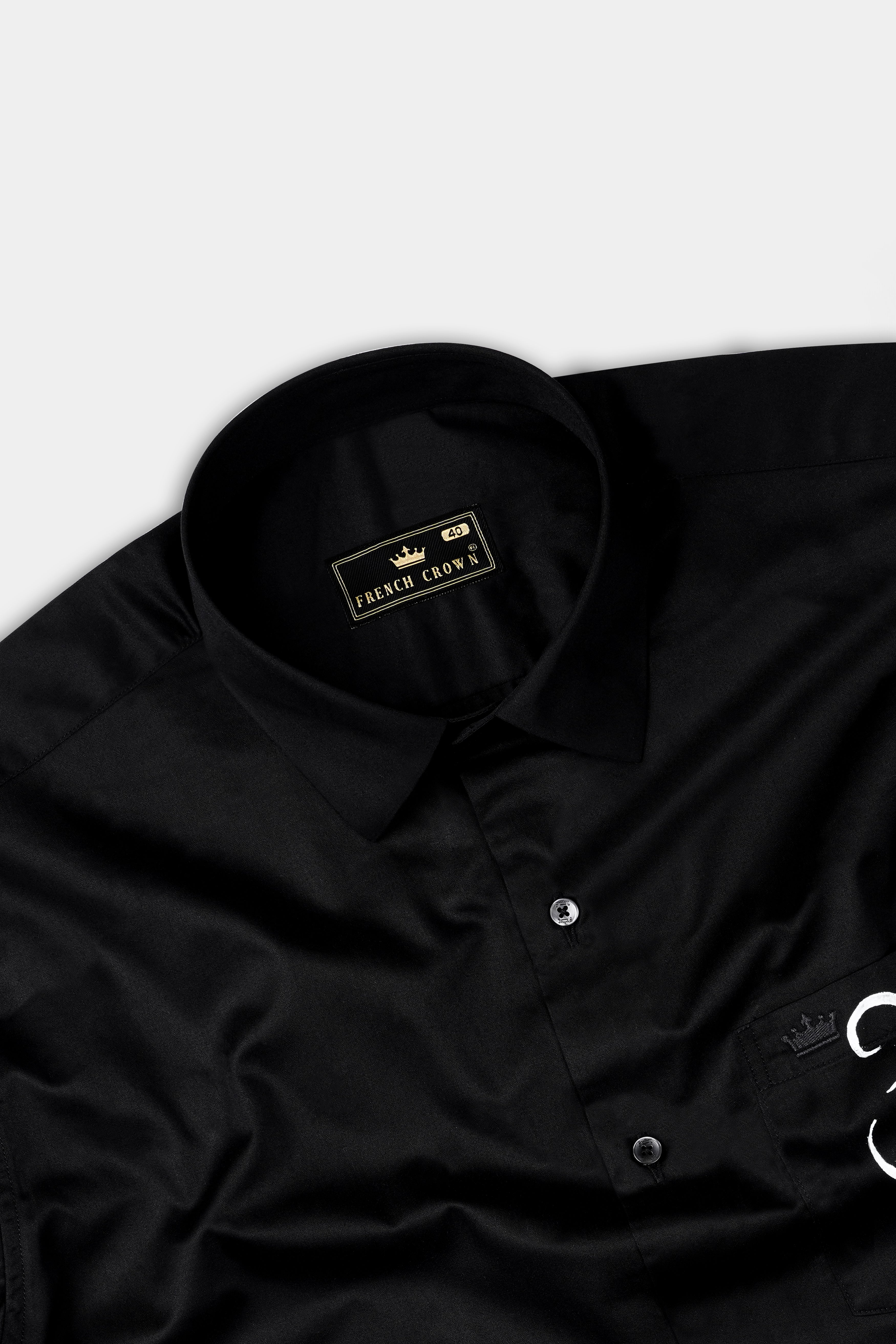 Jade Black with OM and Lord Ganesh Hand Painted Subtle Sheen Super Soft Premium Cotton Designer Shirt 1312-BLK-ART05-38, 1312-BLK-ART05-H-38, 1312-BLK-ART05-39, 1312-BLK-ART05-H-39, 1312-BLK-ART05-40, 1312-BLK-ART05-H-40, 1312-BLK-ART05-42, 1312-BLK-ART05-H-42, 1312-BLK-ART05-44, 1312-BLK-ART05-H-44, 1312-BLK-ART05-46, 1312-BLK-ART05-H-46, 1312-BLK-ART05-48, 1312-BLK-ART05-H-48, 1312-BLK-ART05-50, 1312-BLK-ART05-H-50, 1312-BLK-ART05-52, 1312-BLK-ART05-H-52