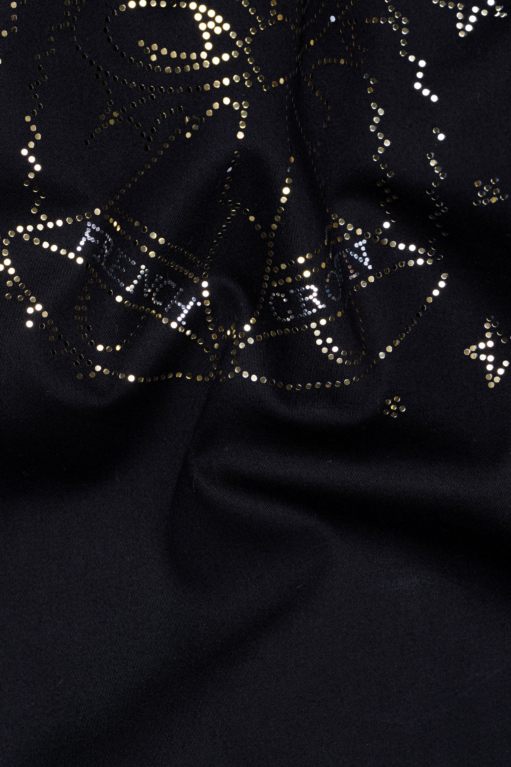 Jade Black Christmas Bells Hotfix Subtle Sheen Super Soft Premium Cotton Designer Shirt