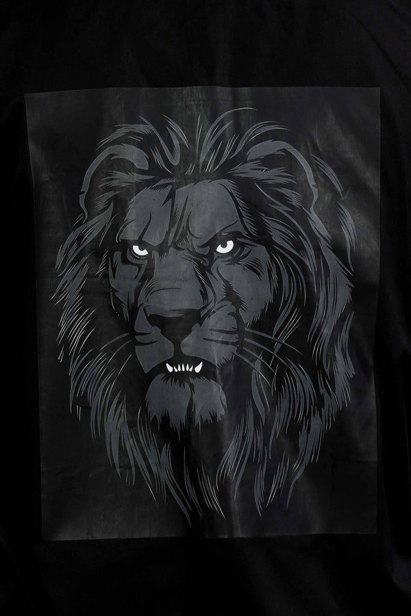 Jade Black Lion Printed Subtle Sheen Super Soft Premium Cotton Designer Shirt