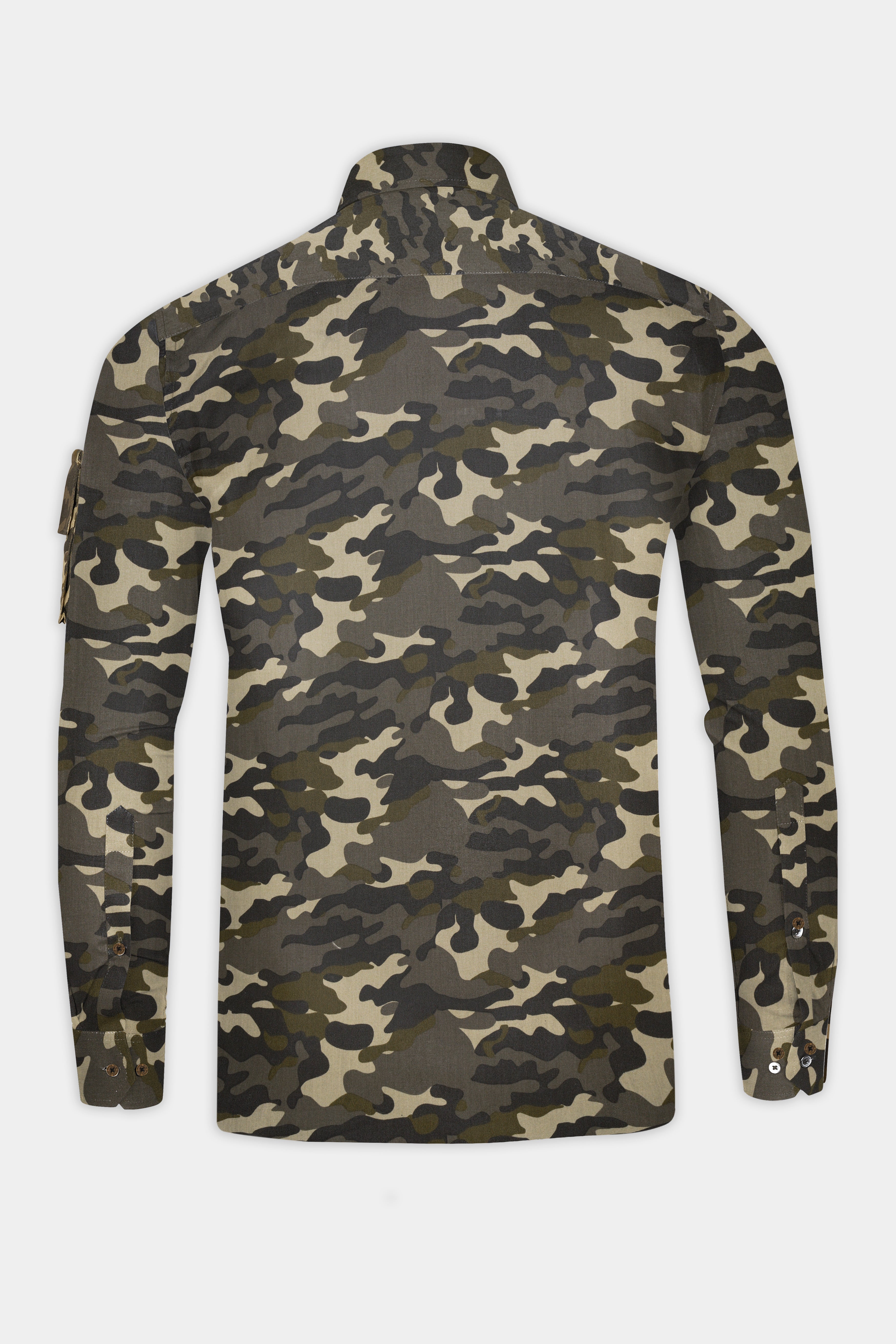 Birch Brown And Pavlova Cream Casual Prints Premium Cotton Shirt