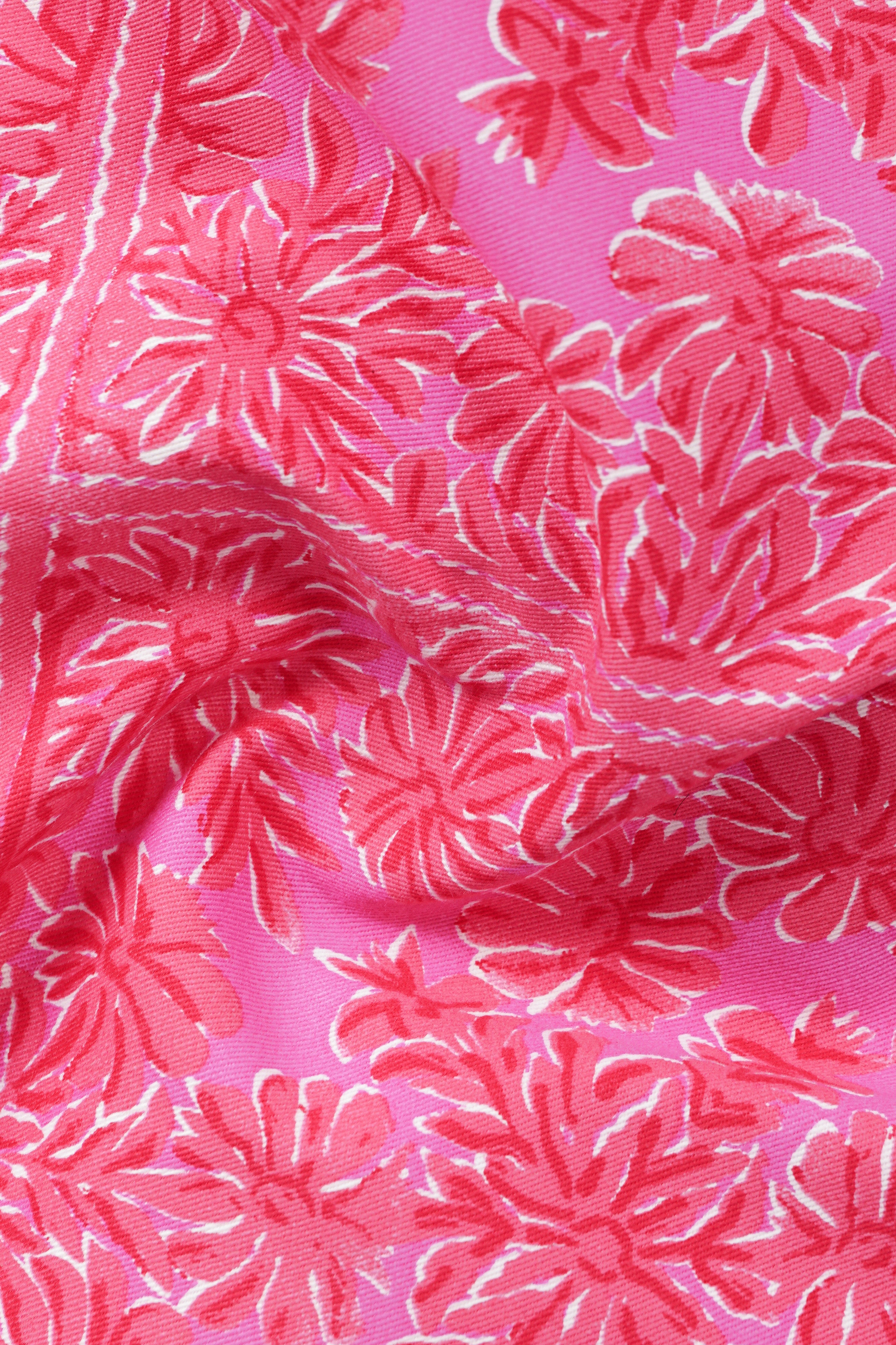 Thulian Pink Printed Premium Cotton Bomber Jacket