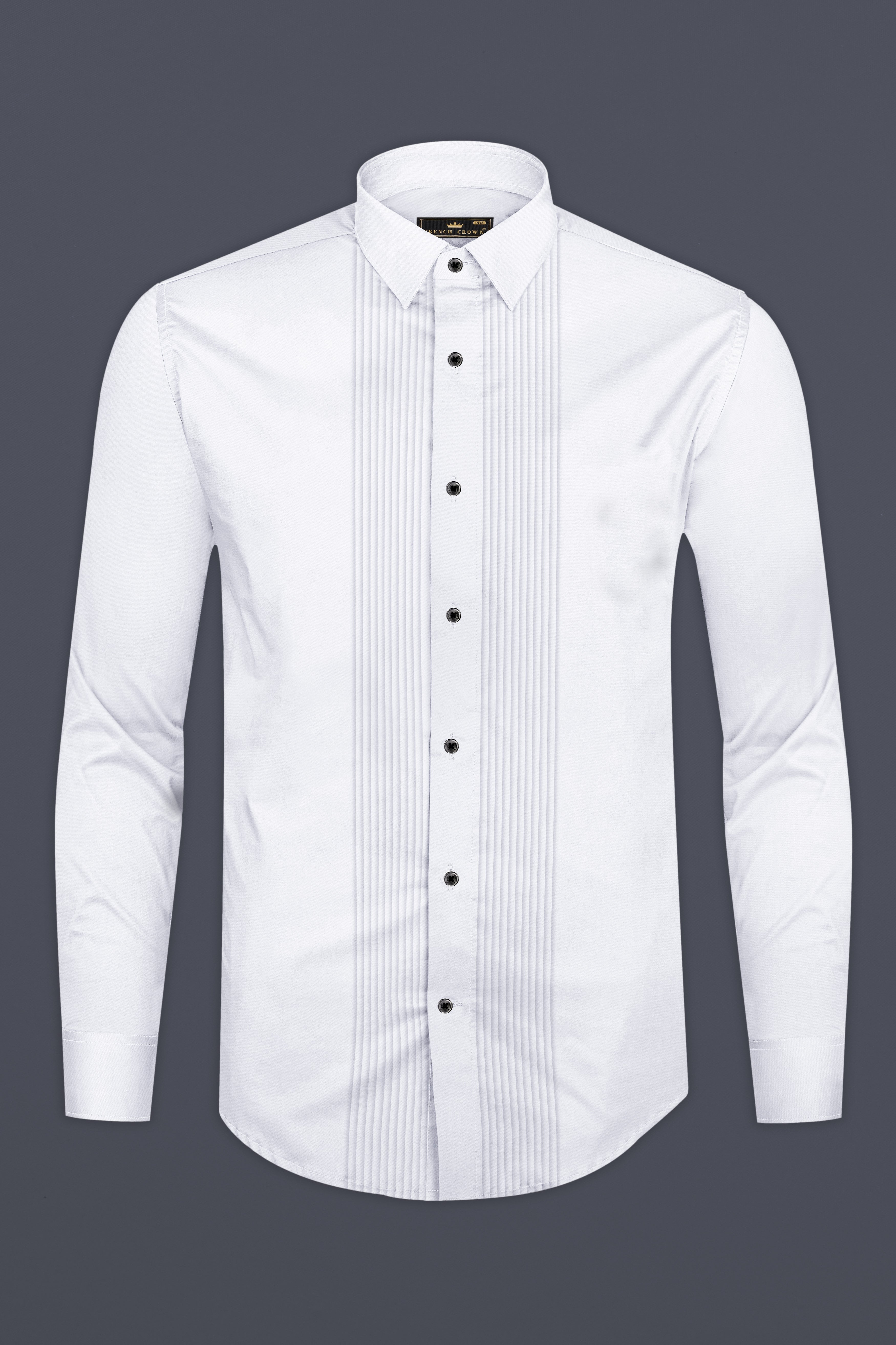 Bright White Subtle Sheen Tuxedo Super Soft Giza Cotton Shirt