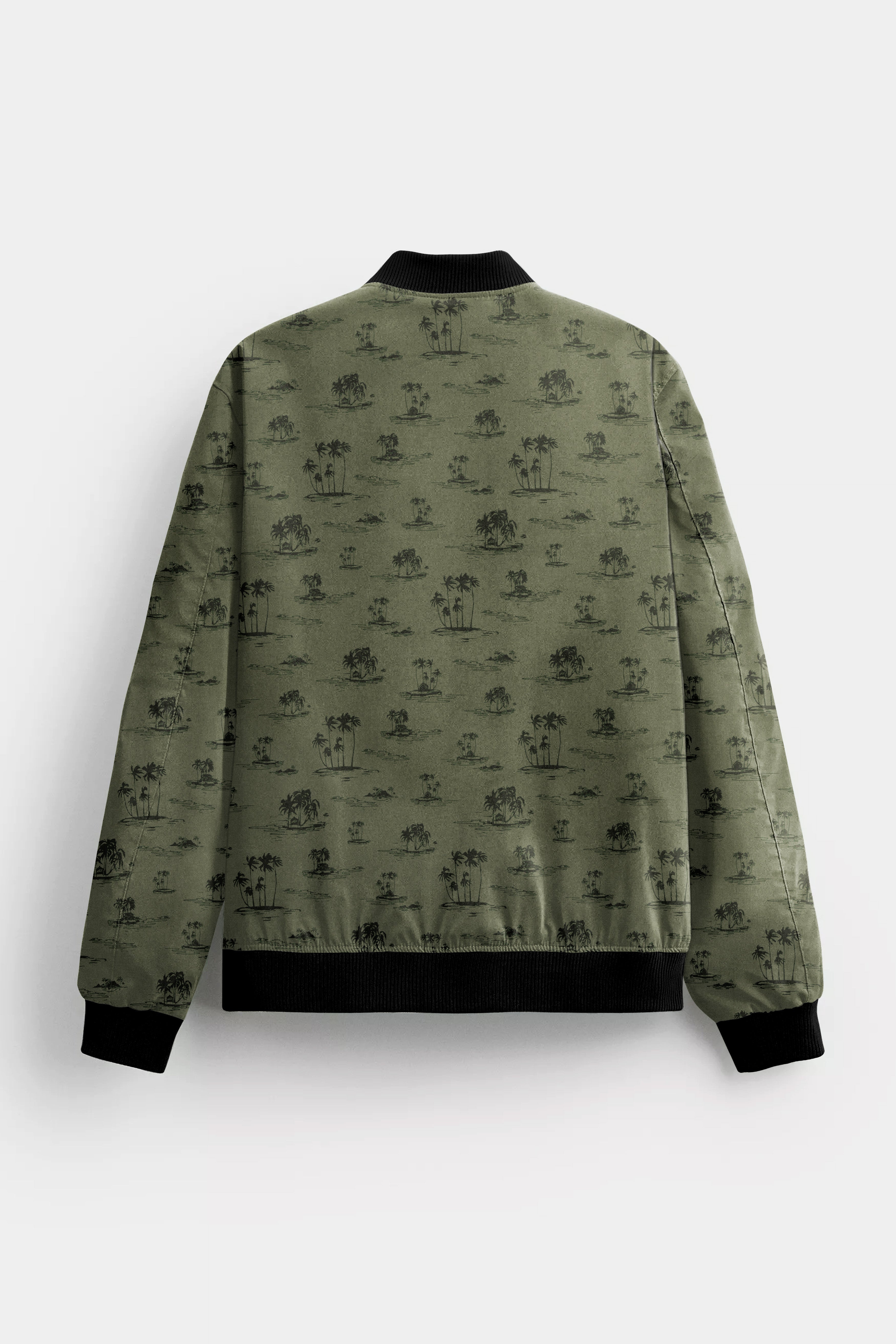 Siam Green Beach Printed Premium Cotton Bomber Jacket