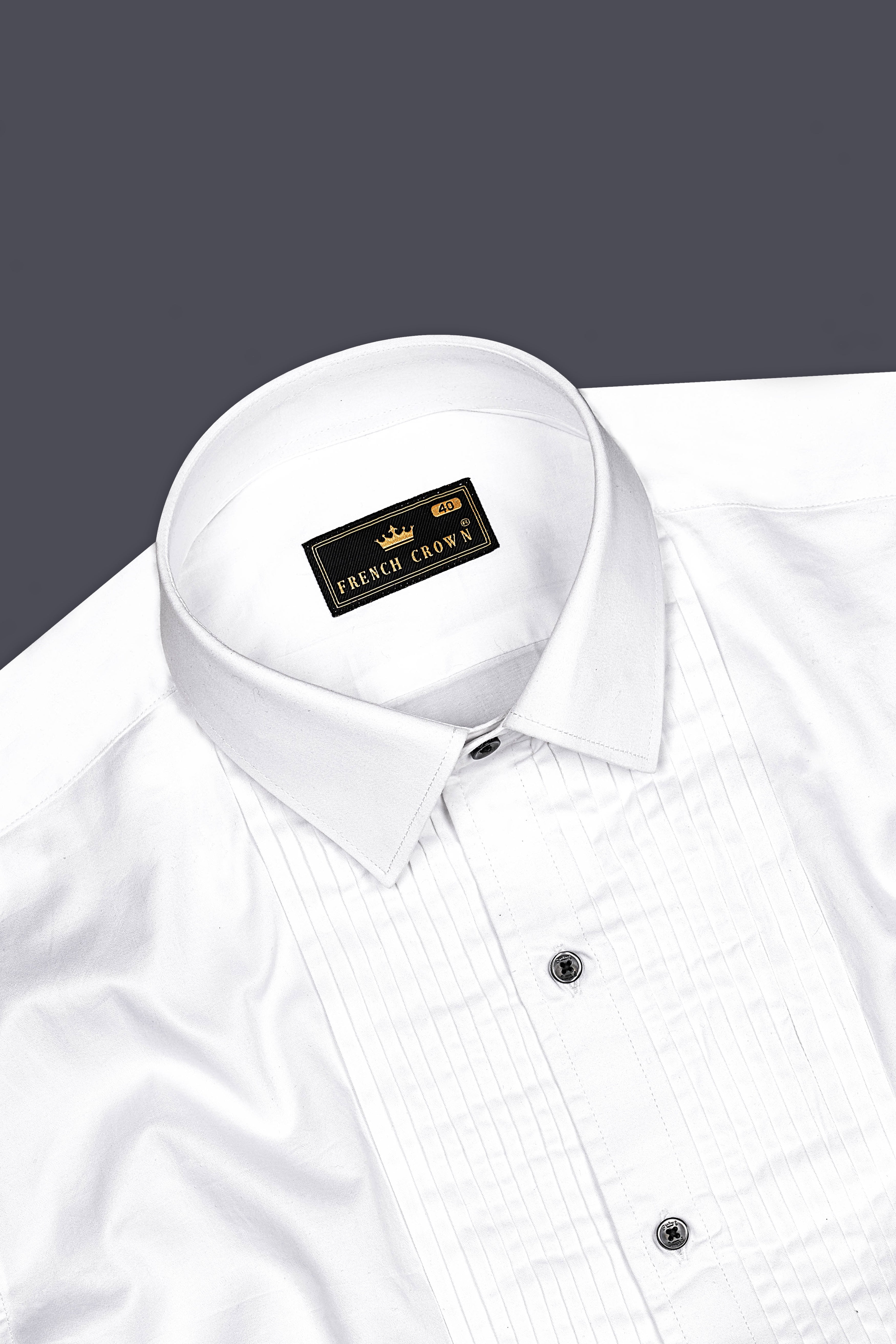 Bright White Subtle Sheen Tuxedo Super Soft Giza Cotton Shirt