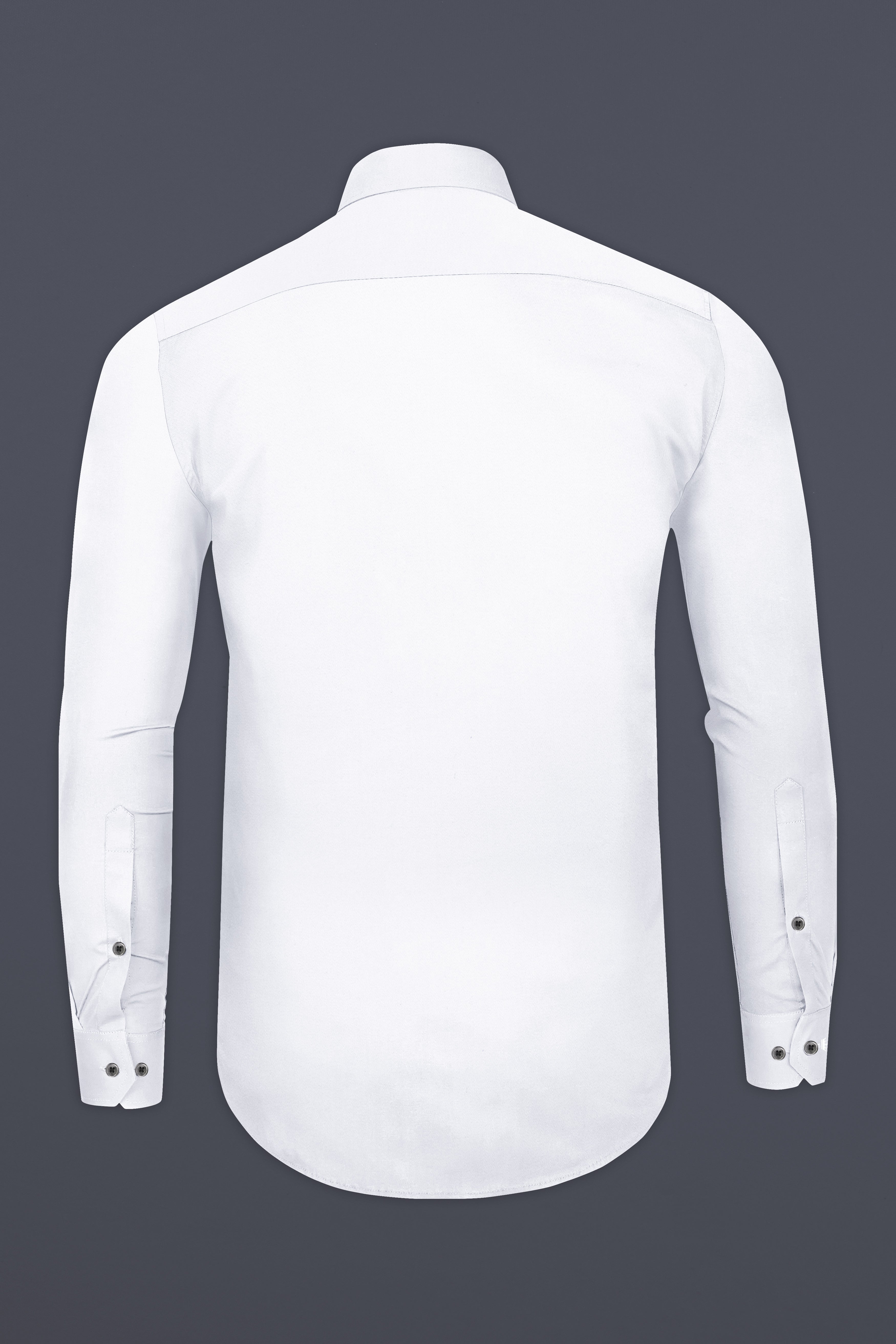 Bright White Subtle Sheen Tuxedo Super Soft Giza Cotton Tuxedo Shirt