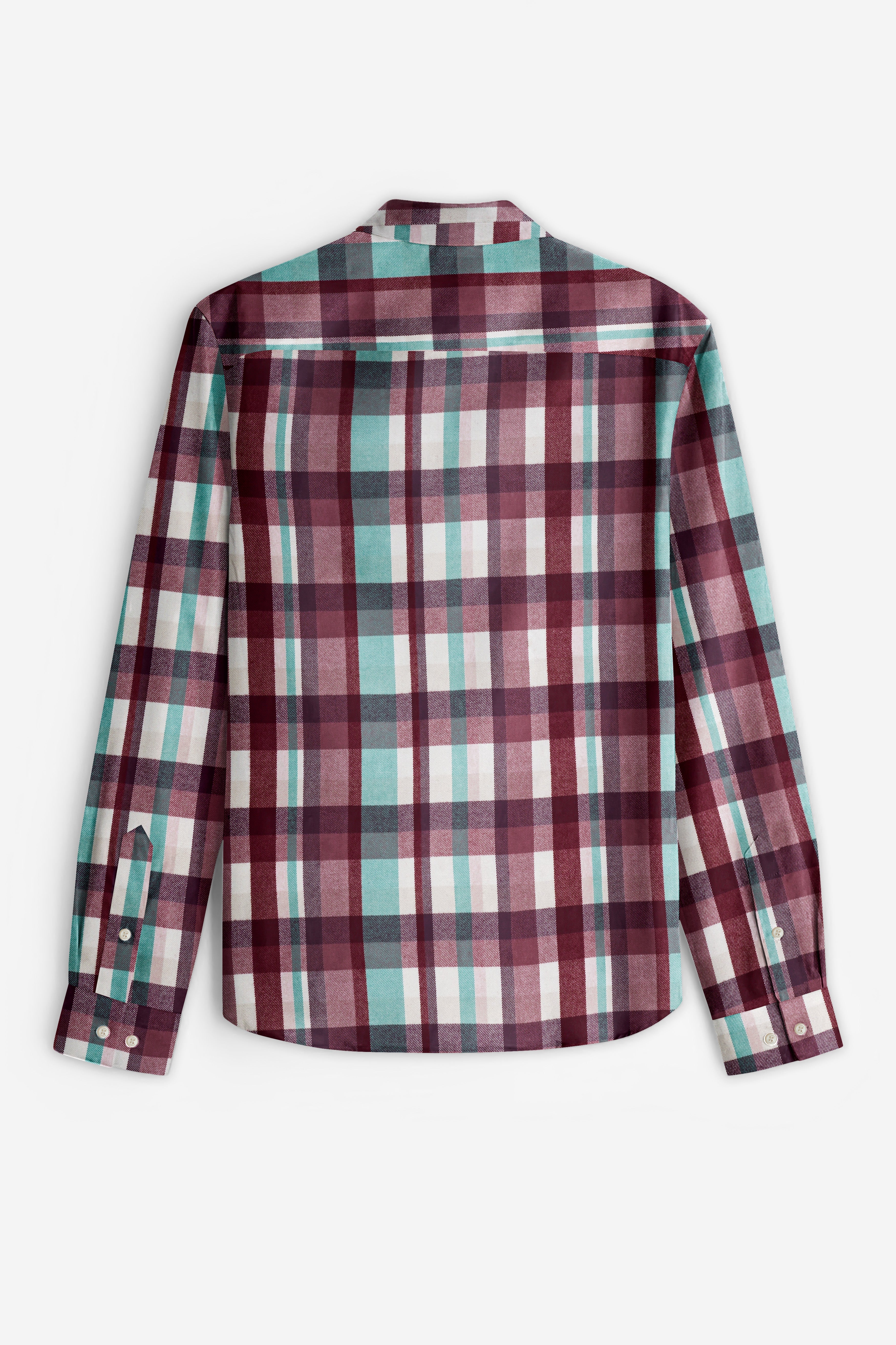 Rosy Finch And Tradewind Blue Plaid Heavyweight Flannel Cotton Shirt