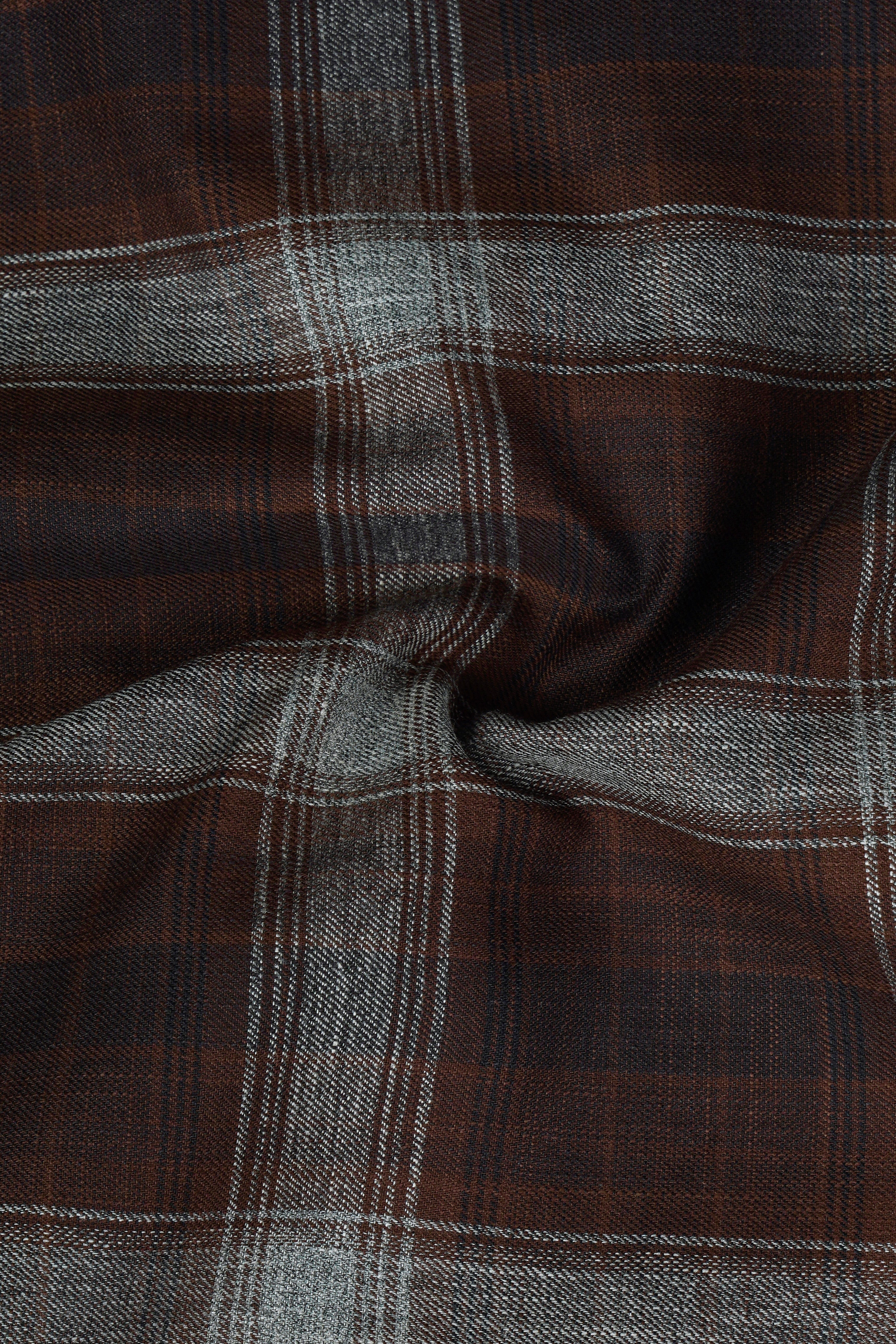 Eclipse Brown Plaid Premium Giza Cotton Shirt