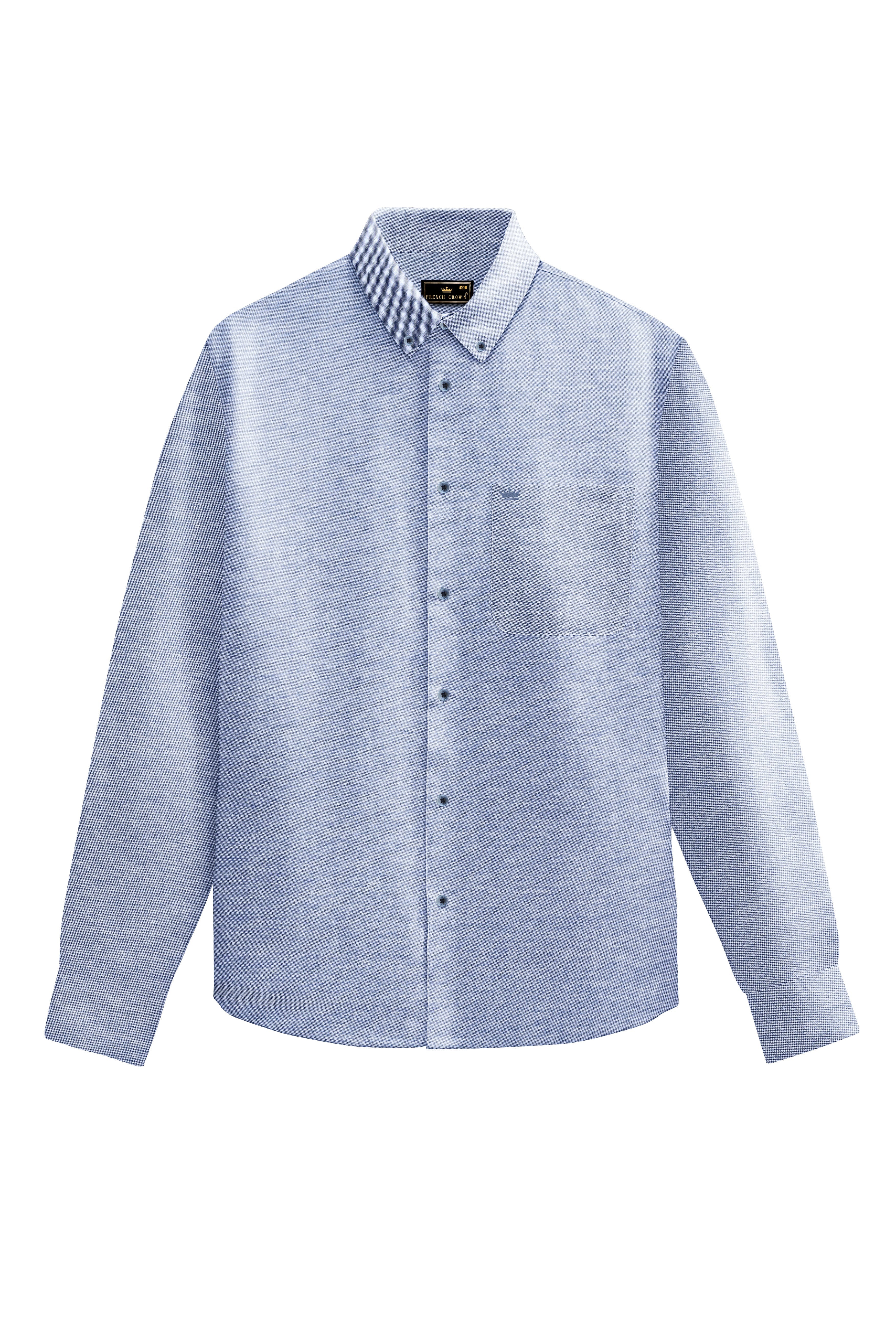 Raven Blue Textured Oxford Premium Cotton Shirt