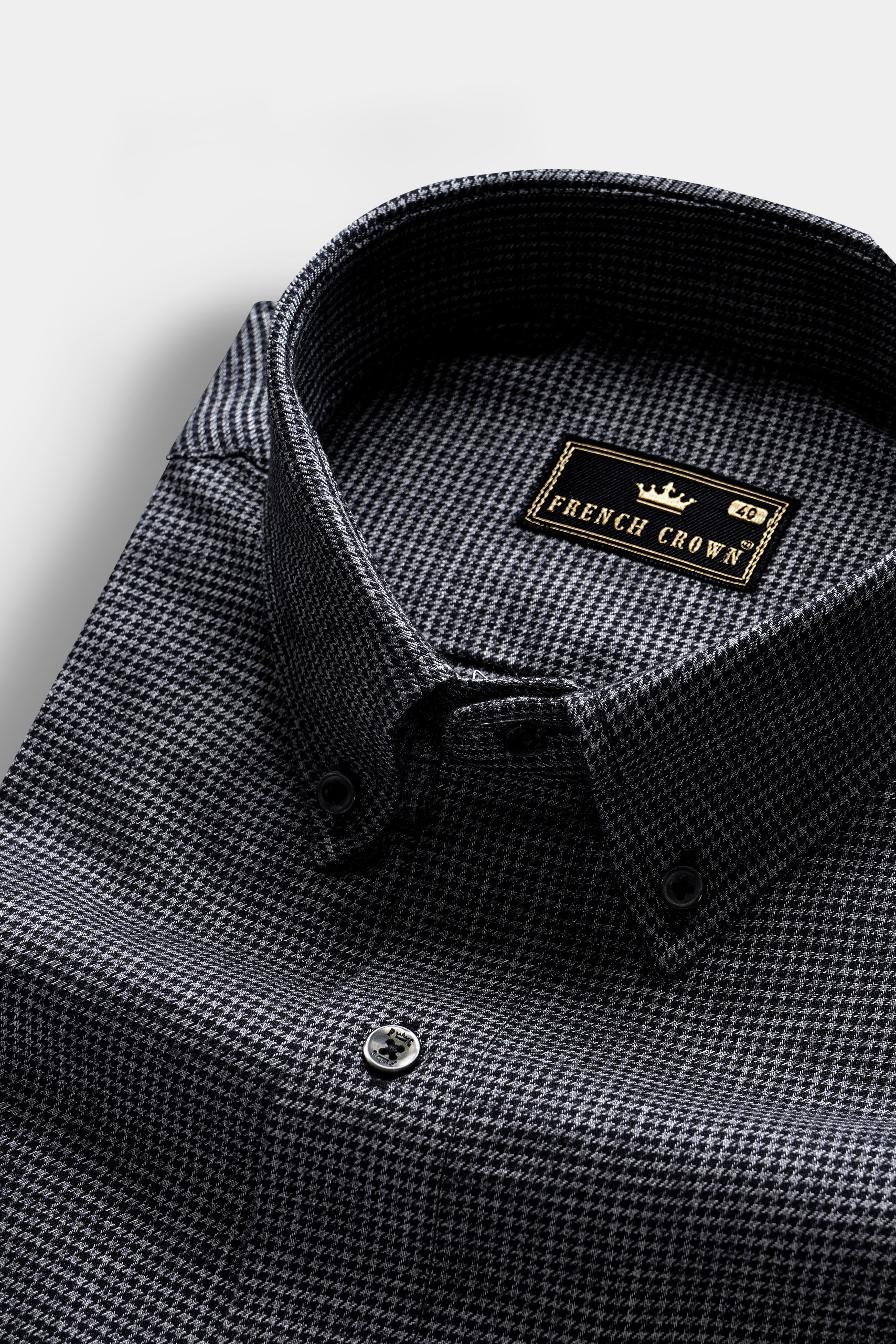 Scarpa Black Houndstooth Premium Cotton Shirt