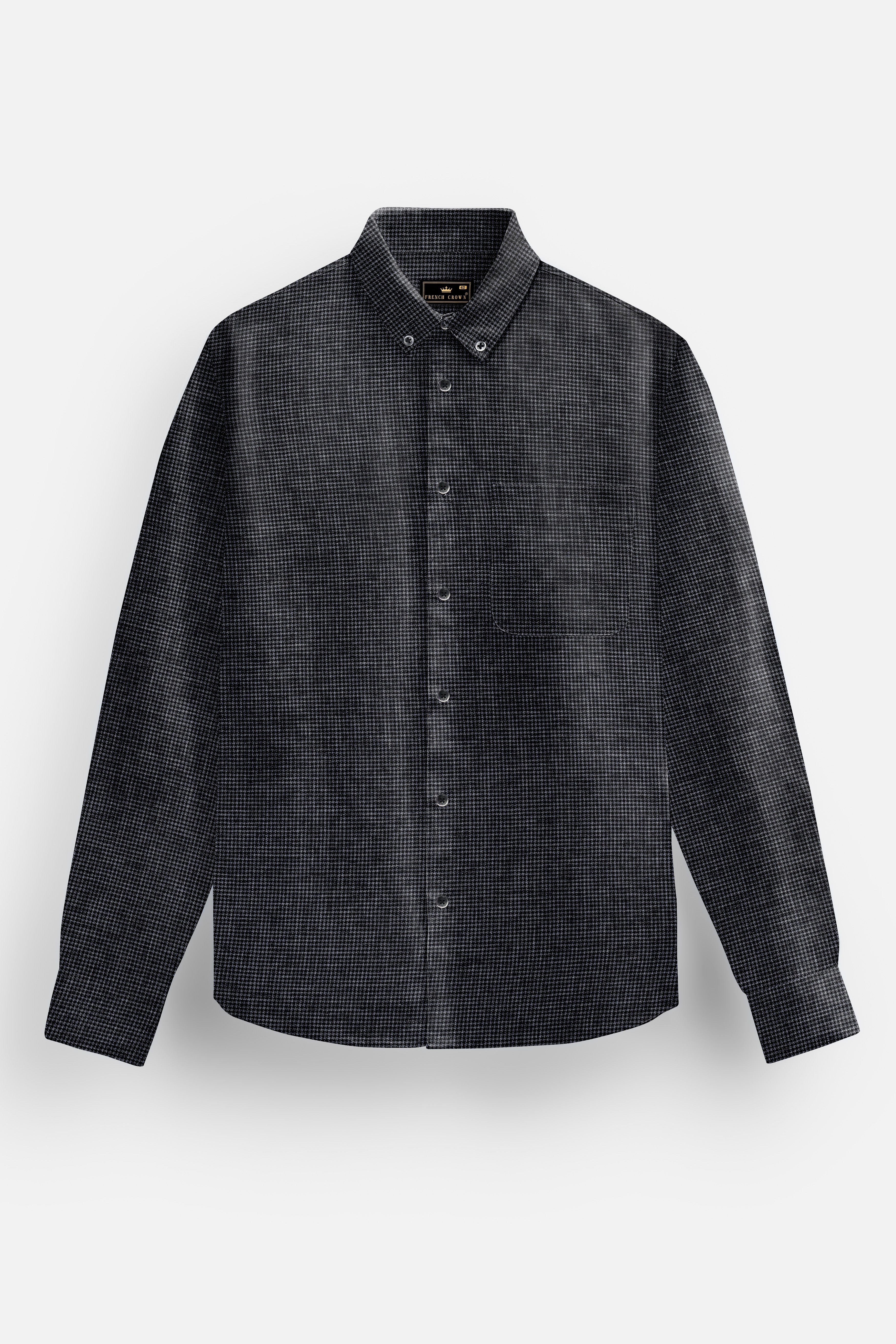 Scarpa Black Houndstooth Premium Cotton Shirt