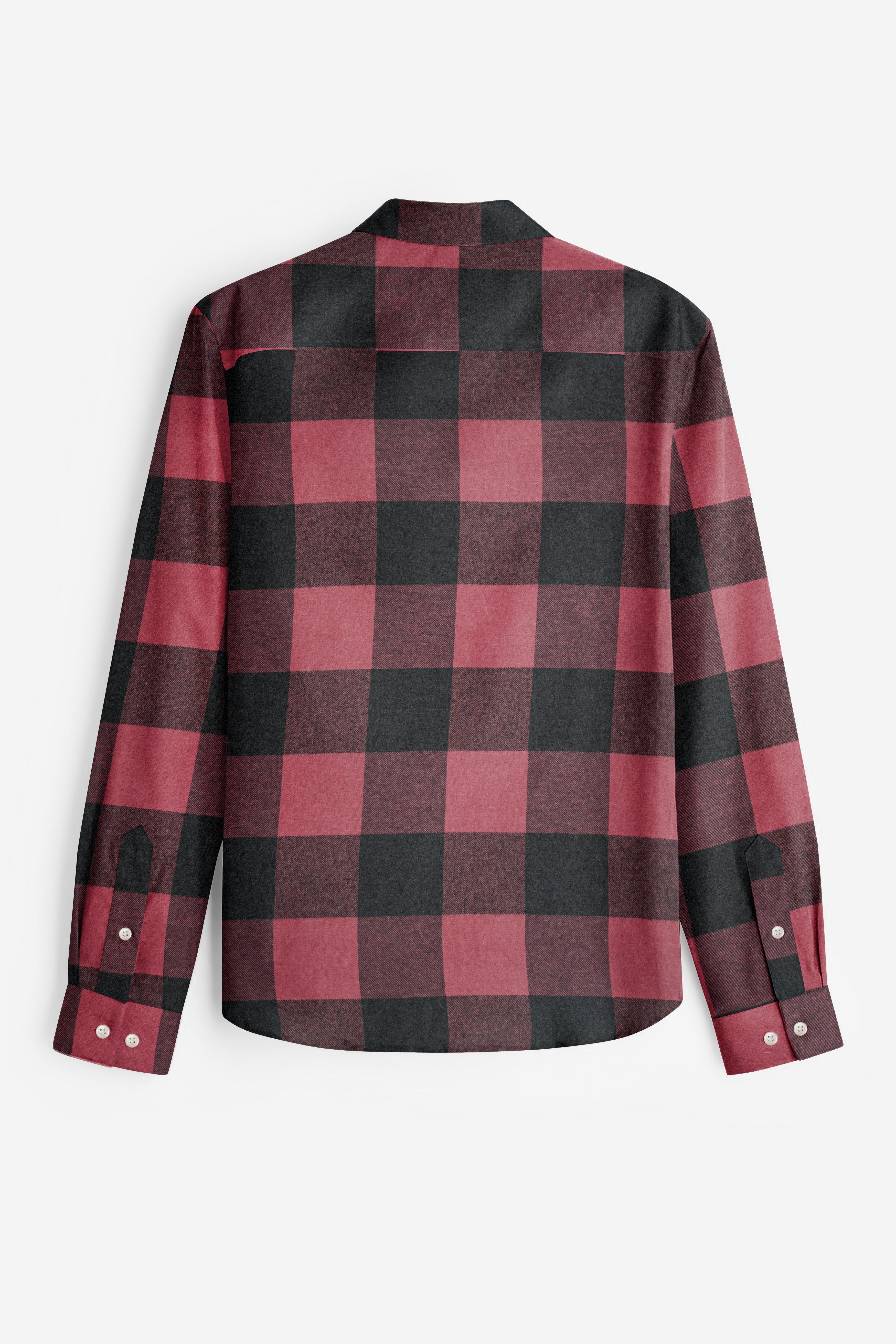 Contessa Pink And Vampire Gray Heavyweight Flannel Cotton Shirt