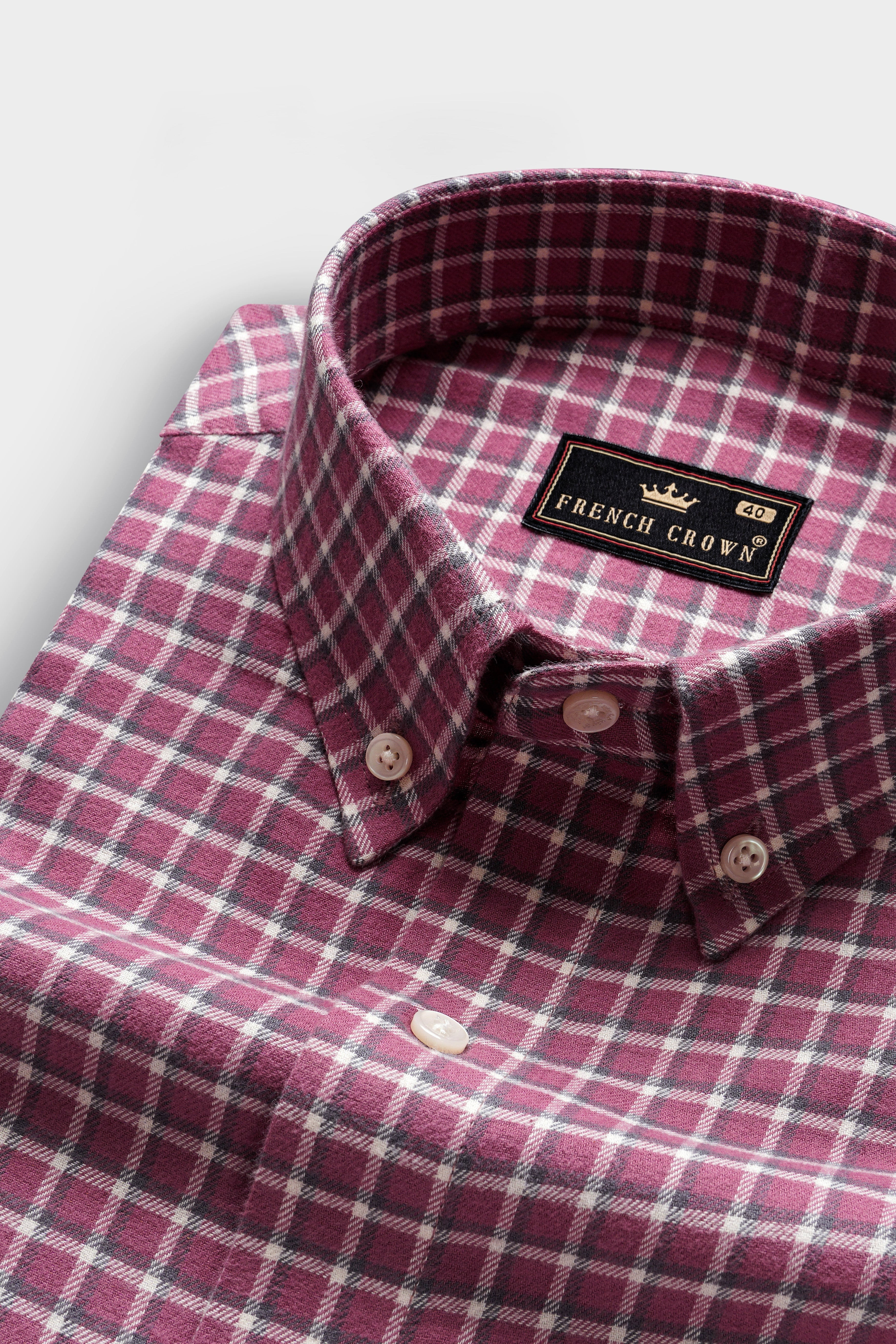 Tapestry Pink Marico Checks Flannel Cotton Shirt