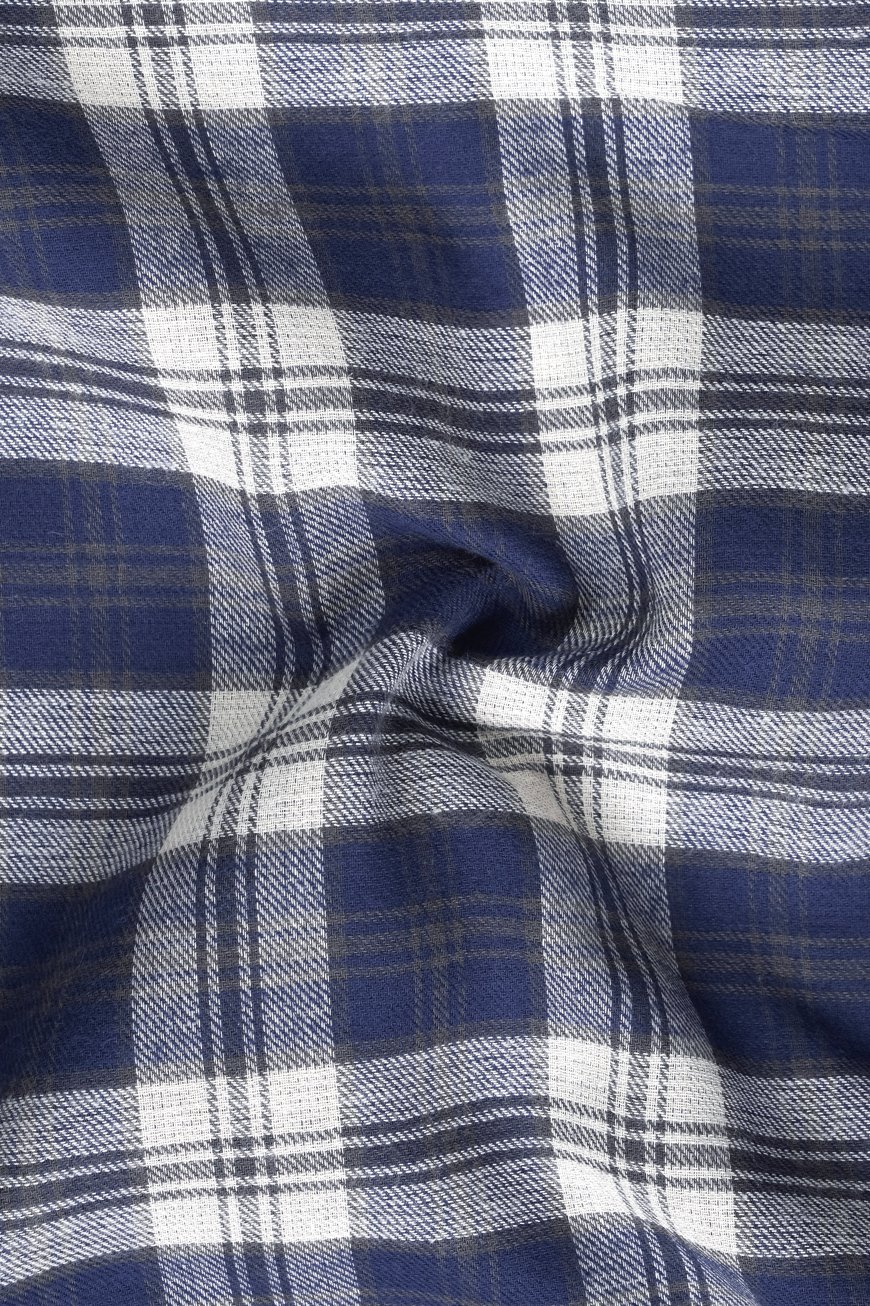 Berry Blue Plaid Flannel Premium Cotton Overshirt/shacket