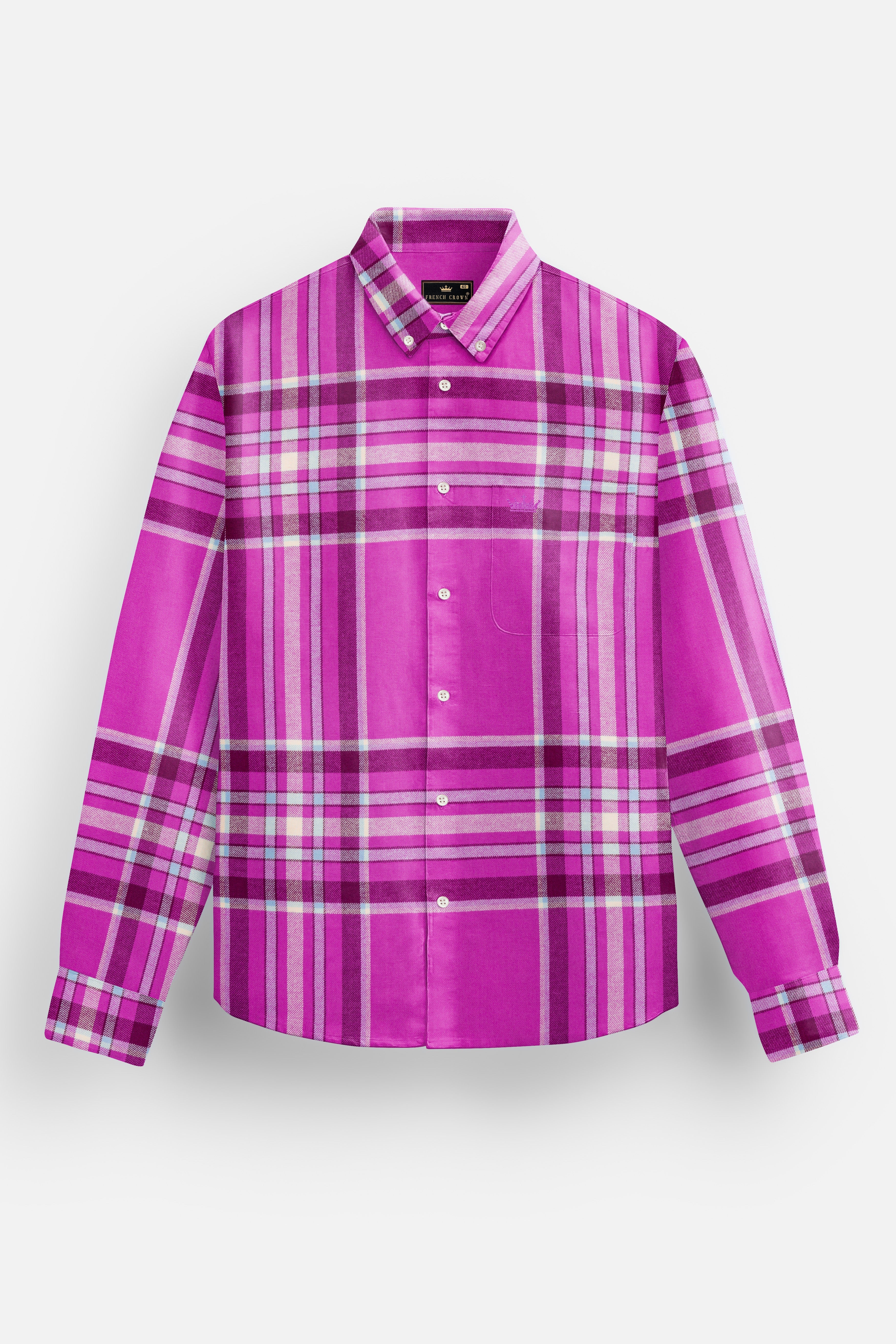 Camelot Pink Plaid Flannel Cotton Shirt