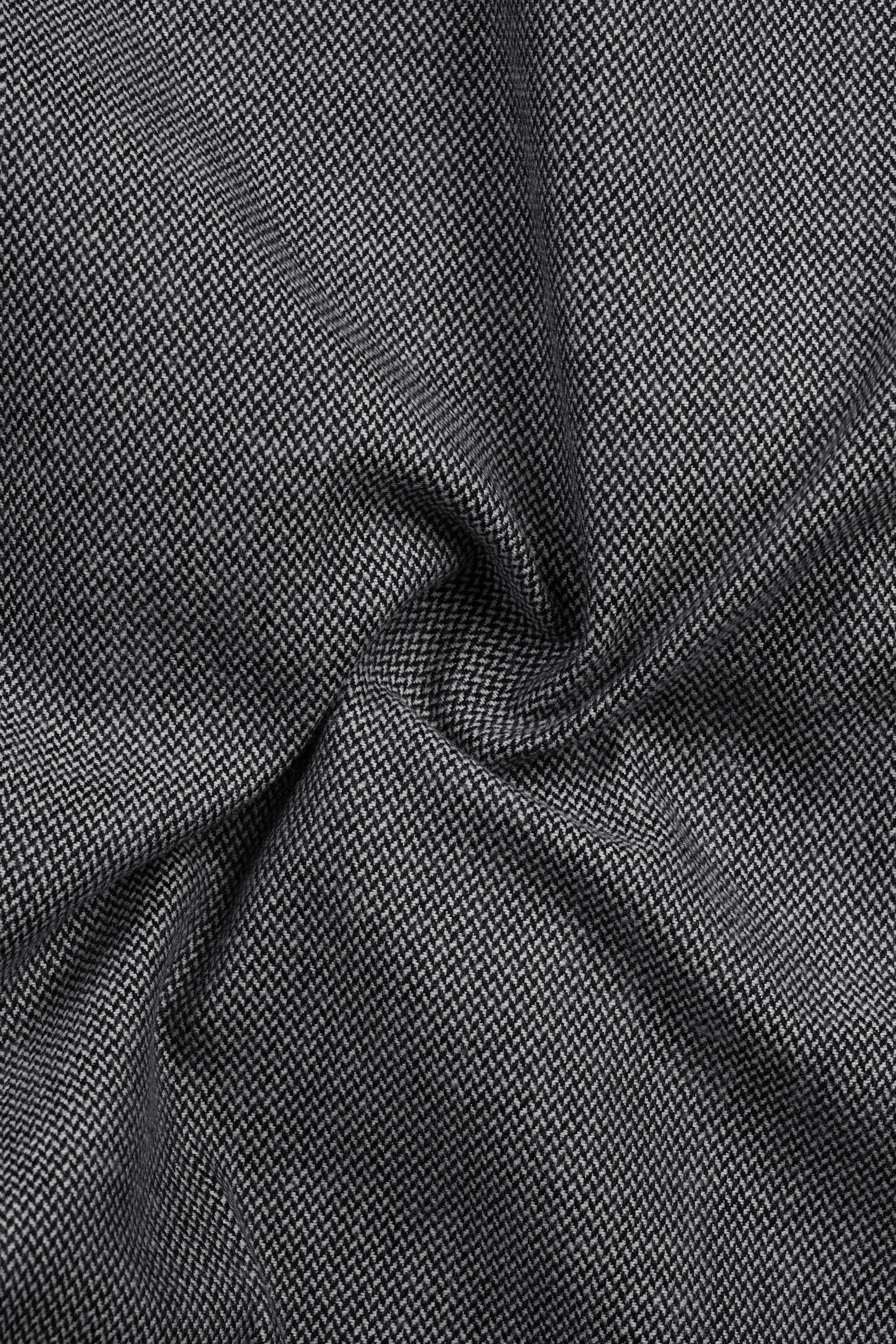 Charcoal Gray Textured Royal Oxford Premium Cotton Shirt