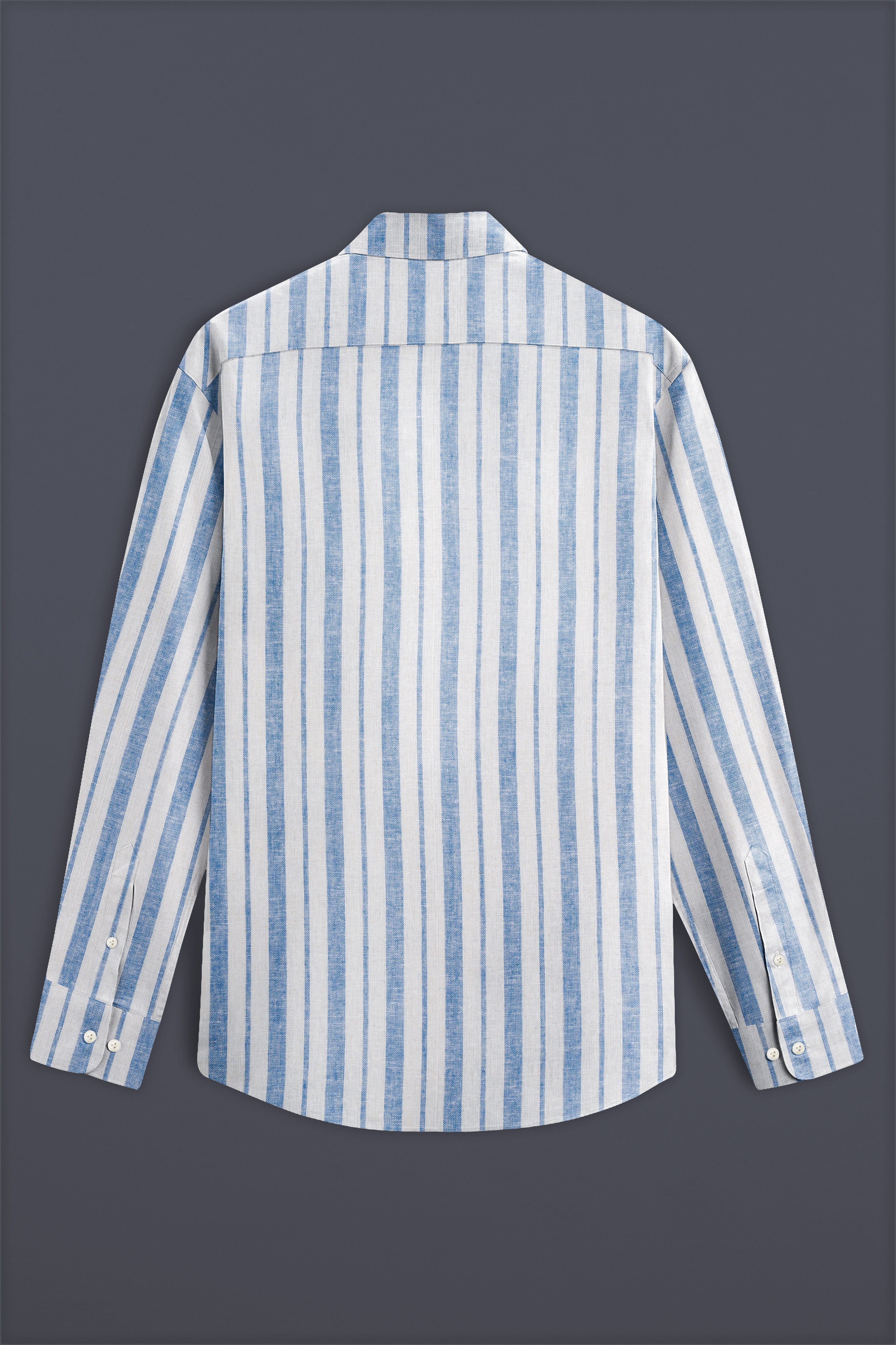 Azure Blue And Bright White Premium Luxuries Linen Shirt