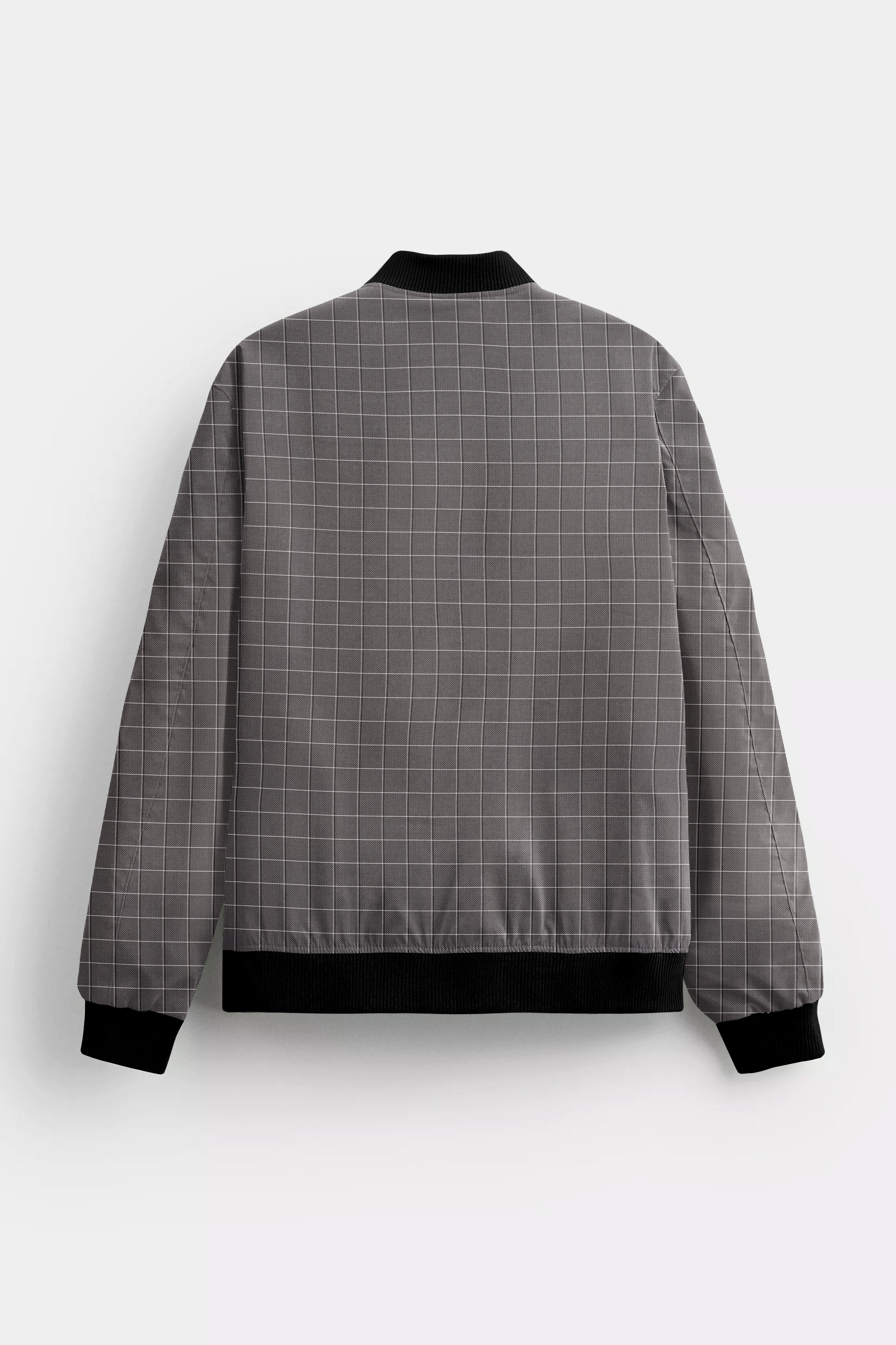 Friar Gray Plaid Wool Rich Bomber Jacket