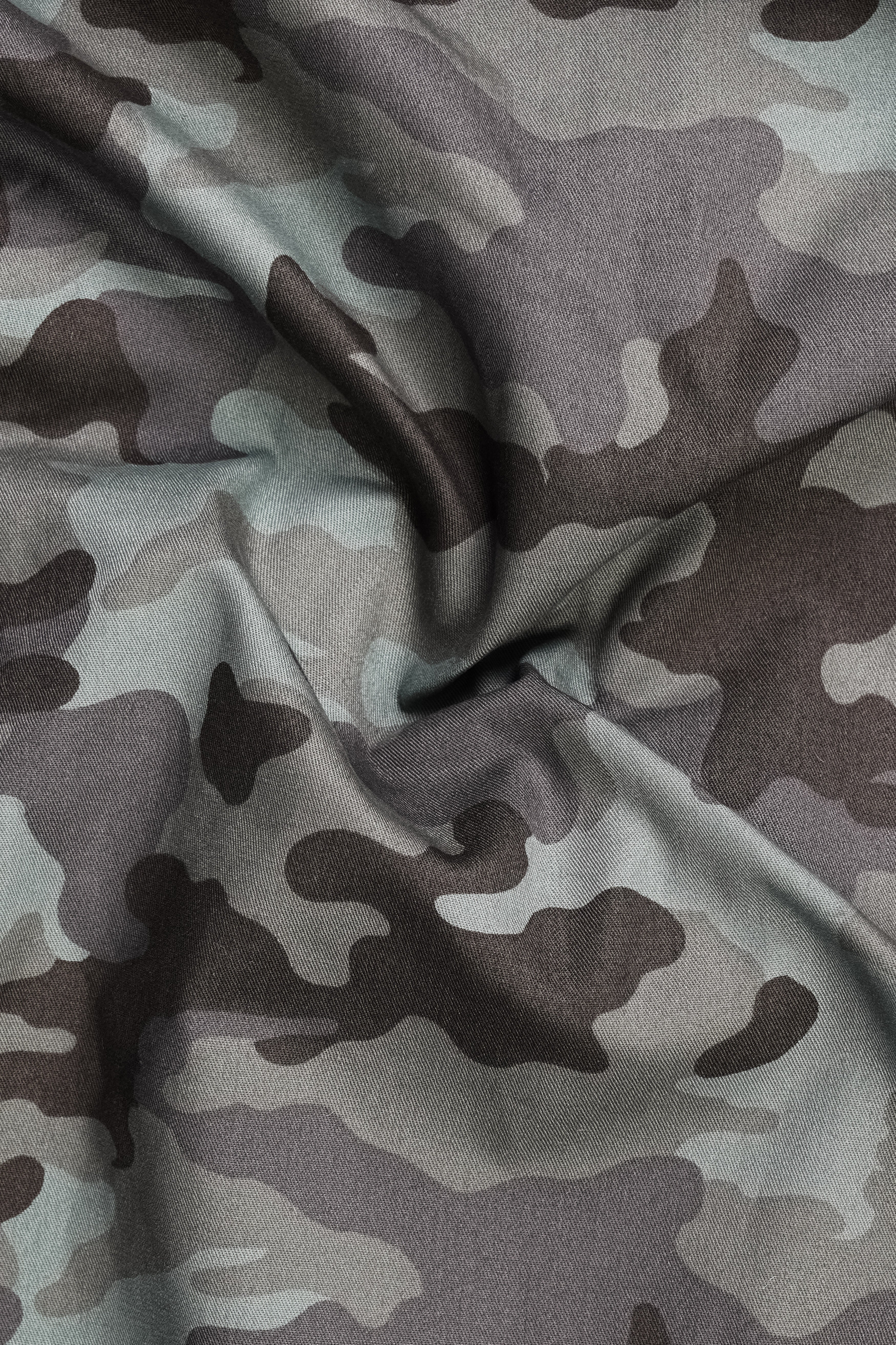 Emperor Gray And Tundora Camouflage Printed Premium Cotton Bomber Jacket