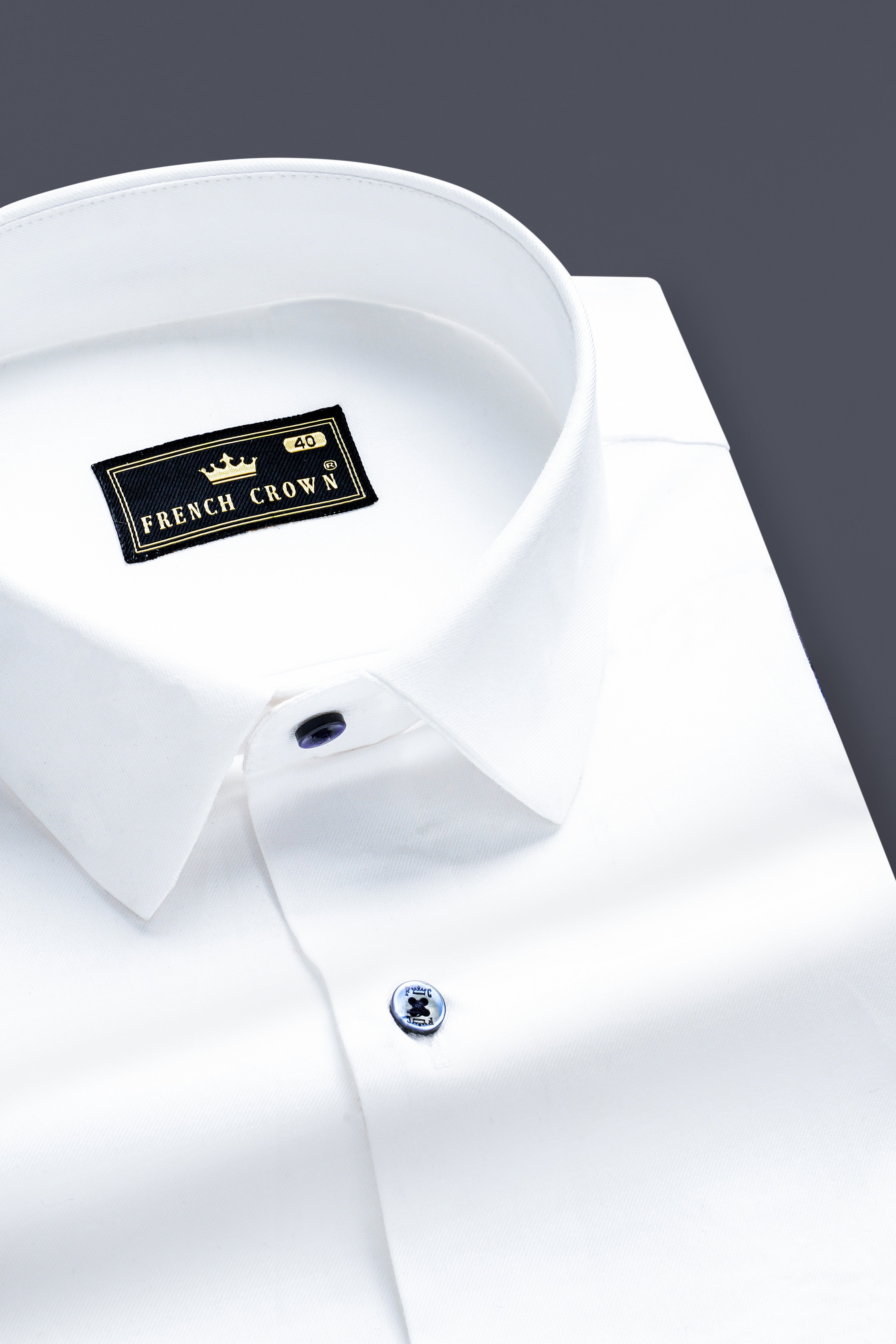 Bright White Solid Twill Premium Cotton Shirt