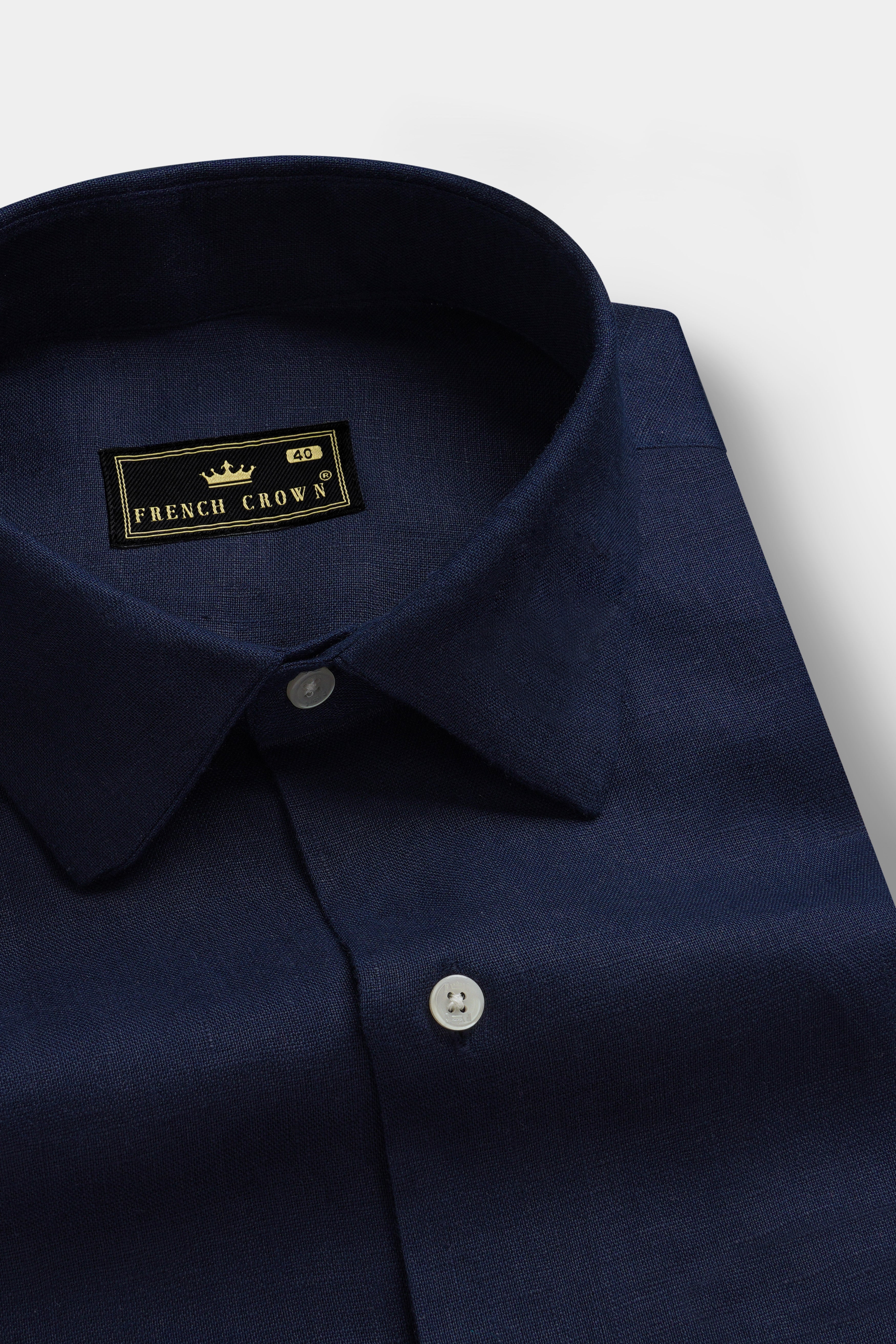 Pumice Blue Solid Premium Luxuries Linen Shirt