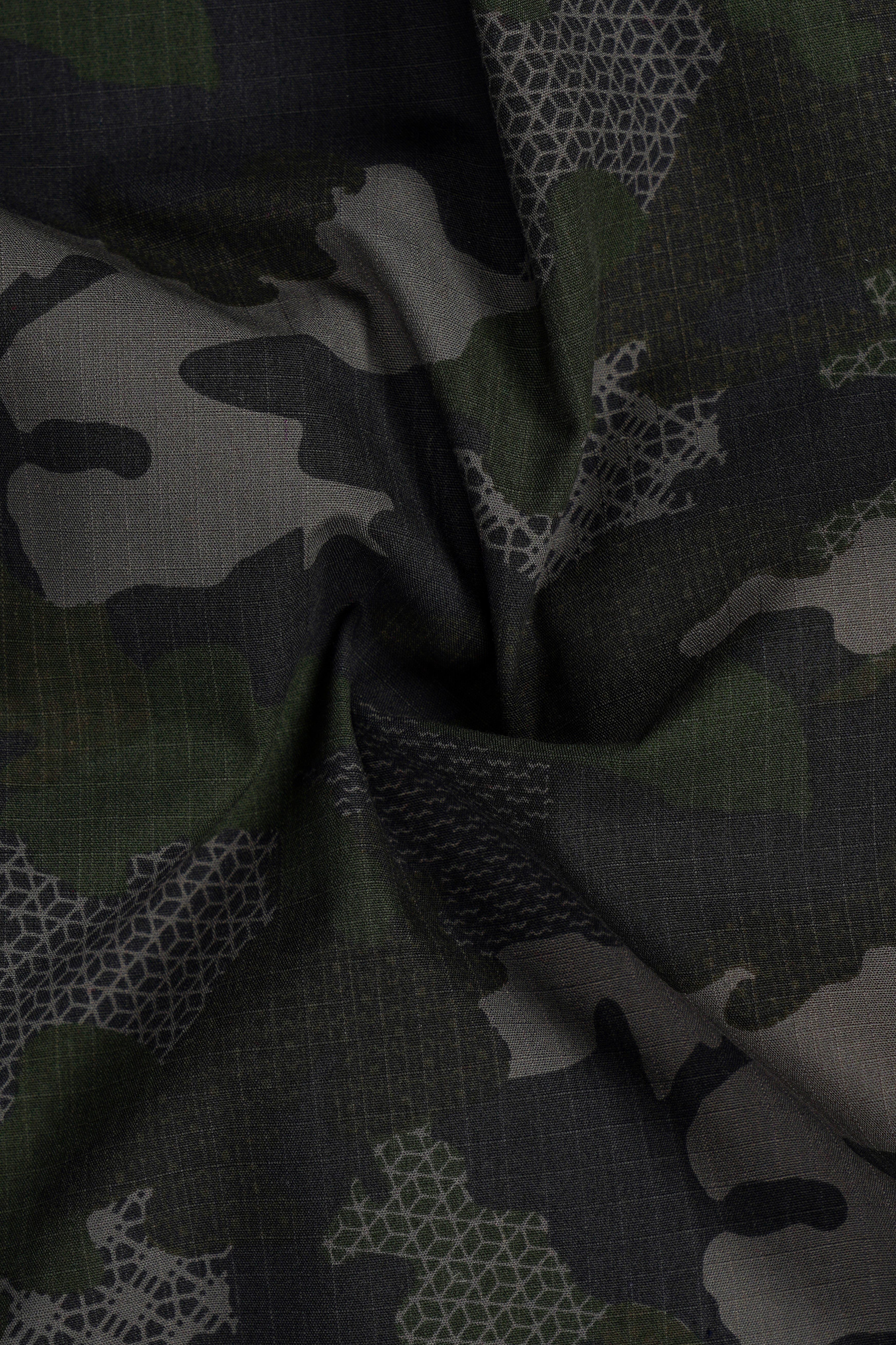 Brich Green And Filnt Gray Camouflage Military Prints Heavyweight Designer Overshirt/shacket