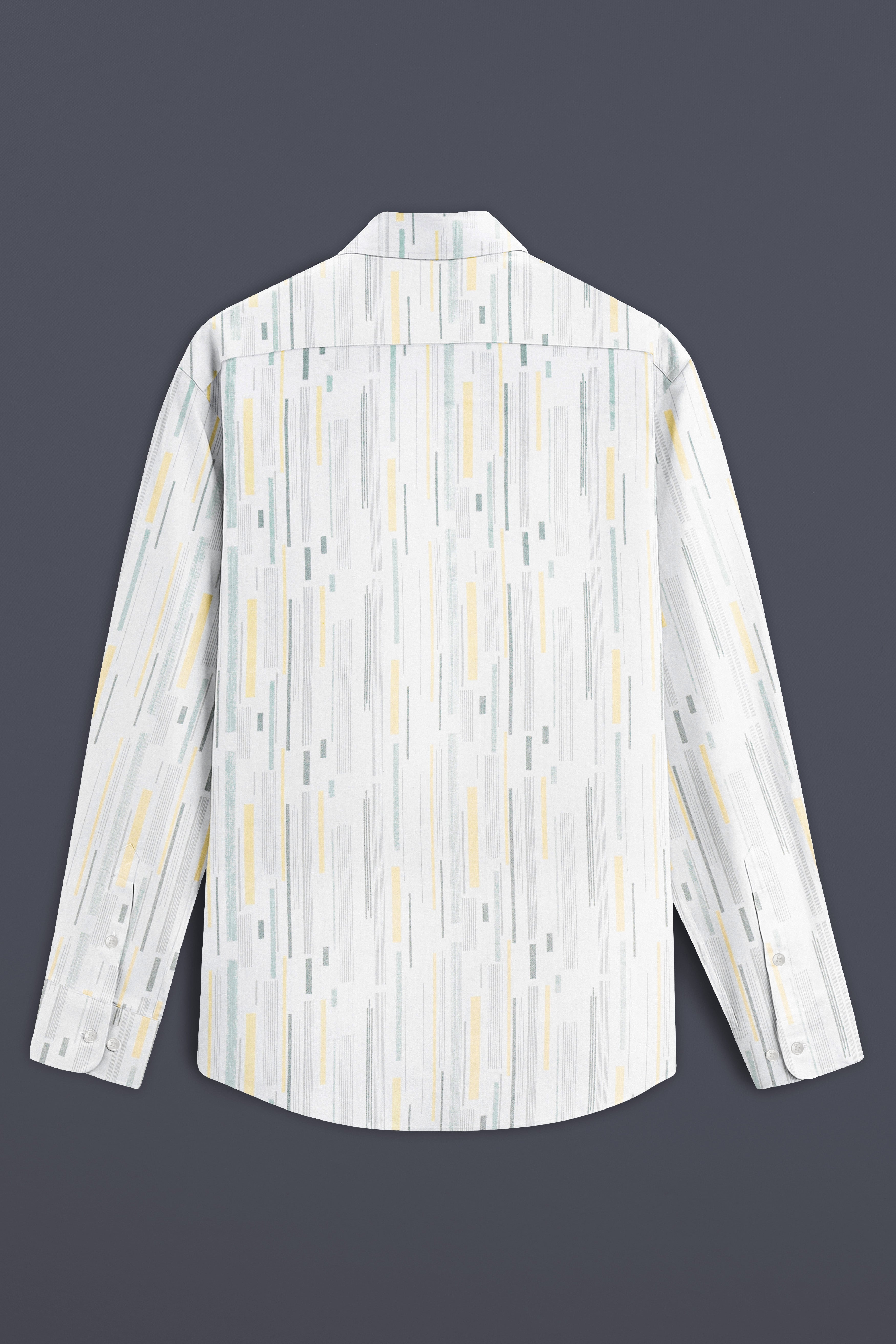 Golden Glow-Bright White And Harvest Yellow Printed Subtle Sheen Super Soft Premium Cotton Shirt