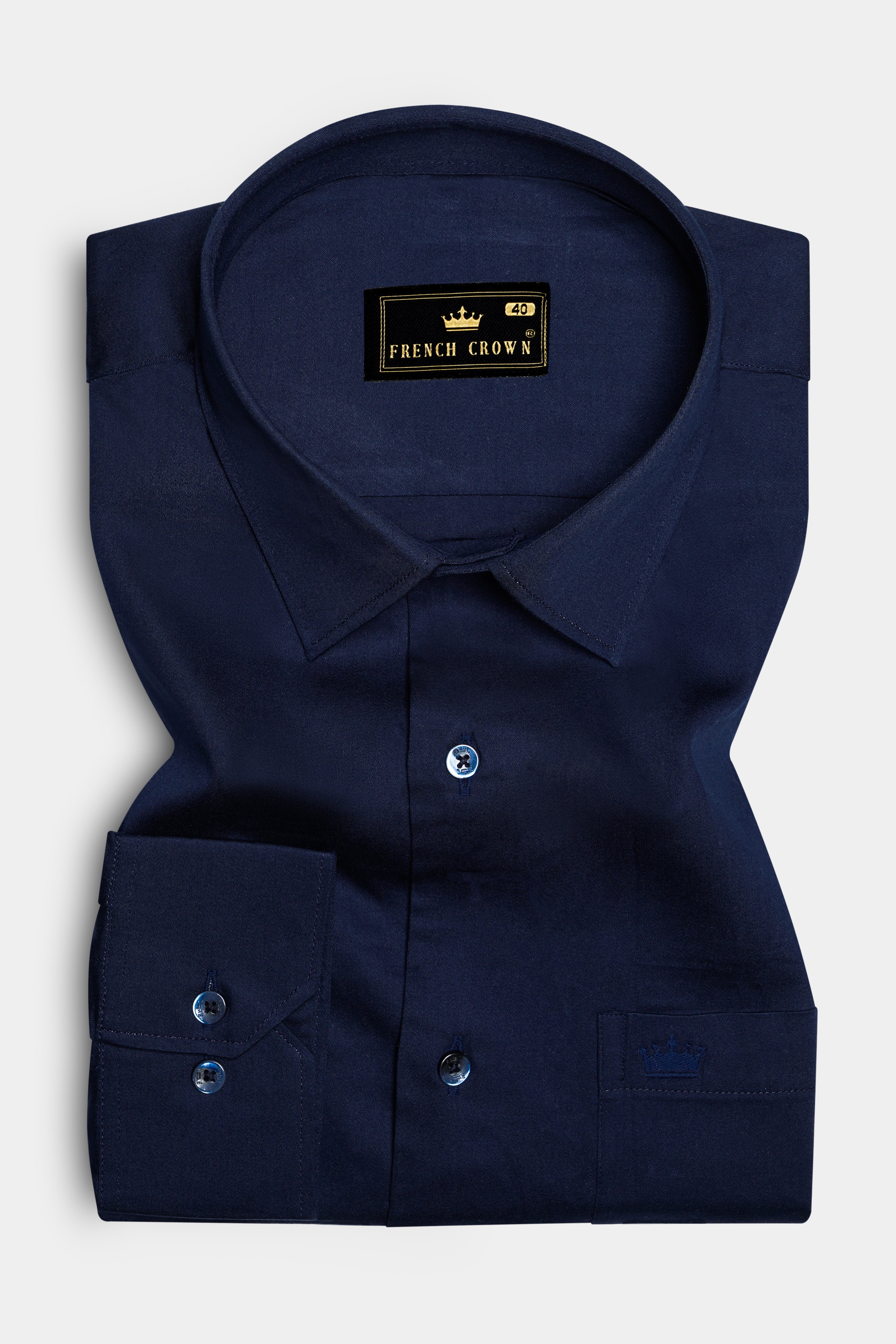 Ocean Mist-Azure Blue Solid Subtle Sheen Super Soft Premium Cotton Shirt