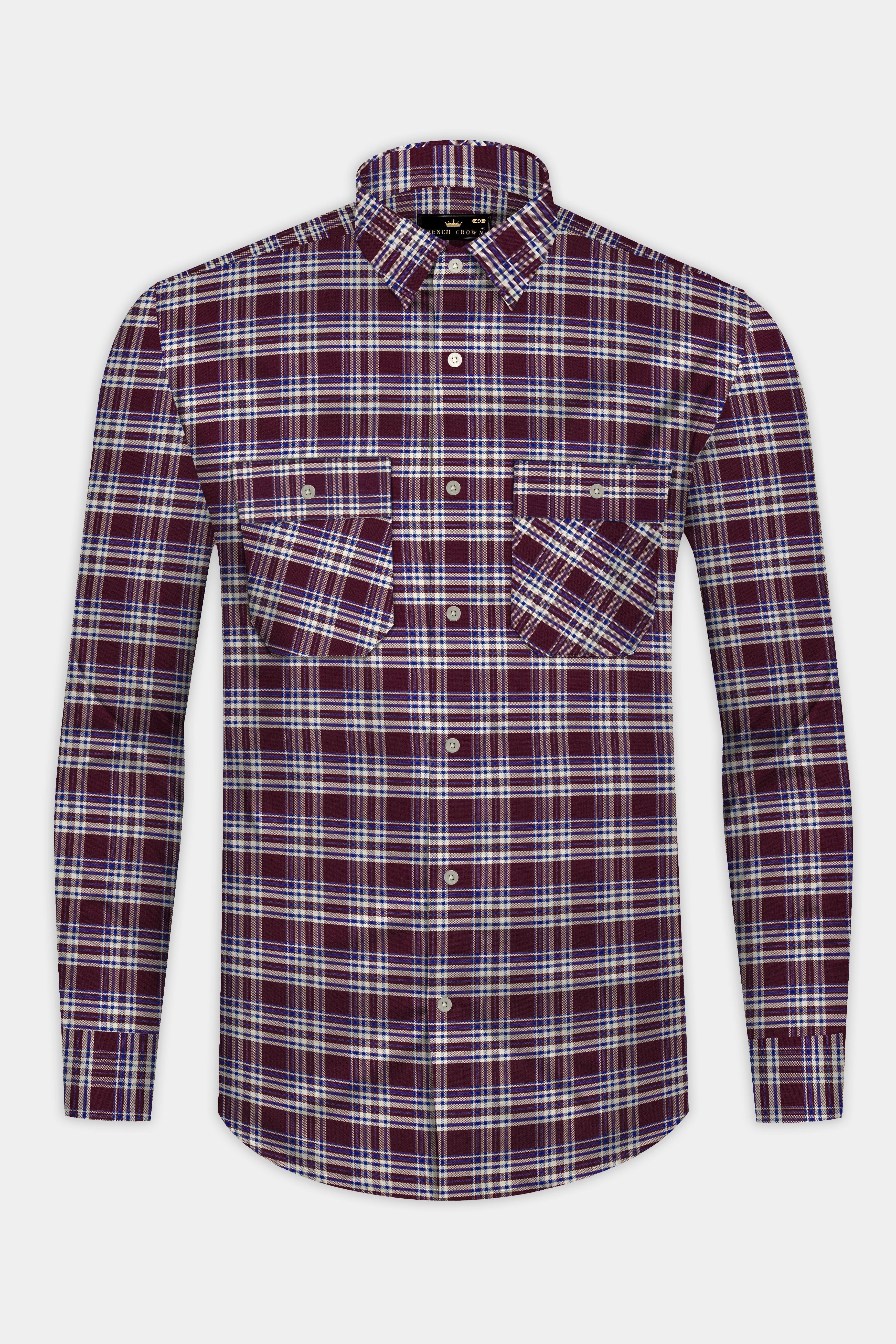 Spiced Plaid-Tamarind Maroon Oxford Premium Cotton Designer Shirt