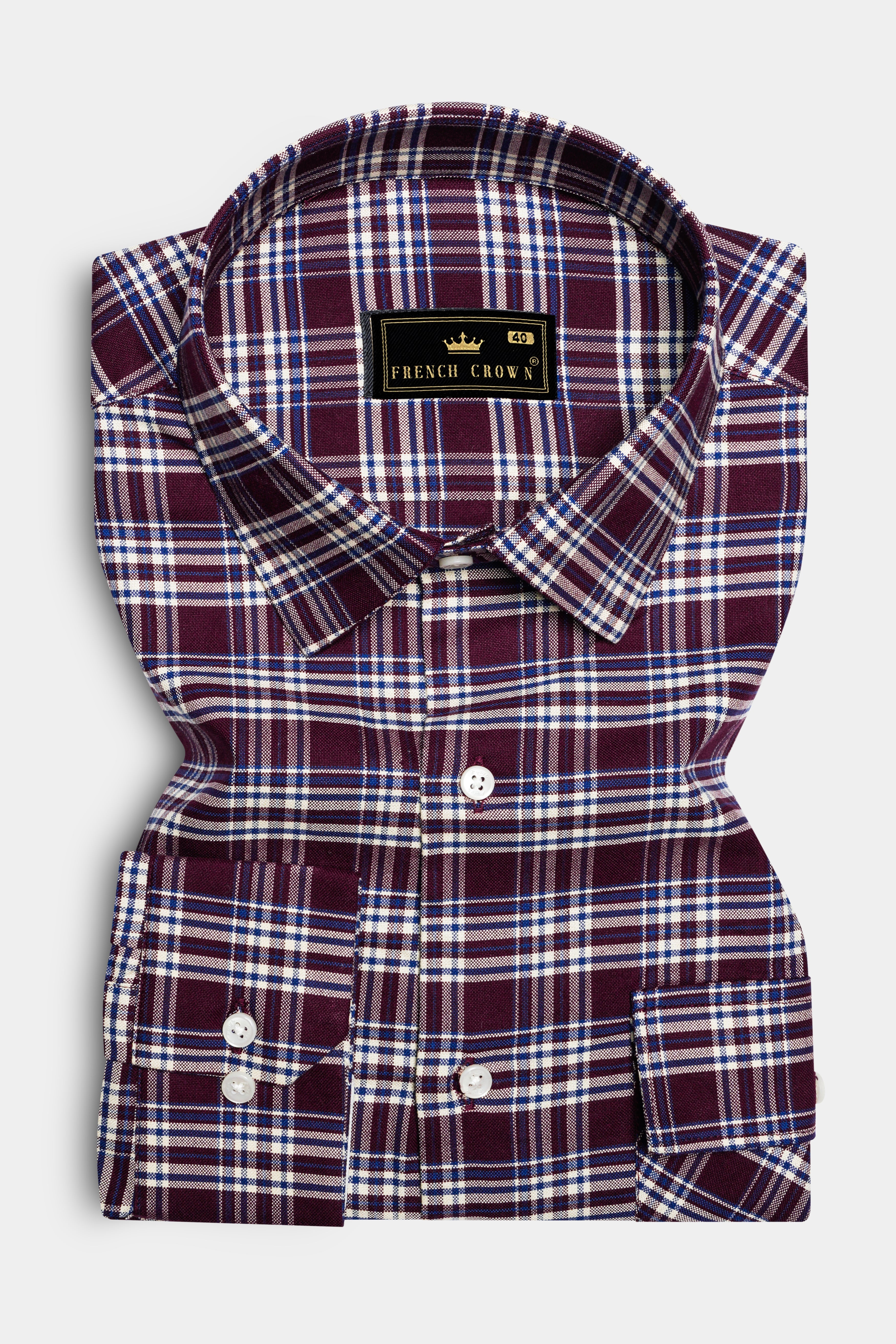 Spiced Plaid-Tamarind Maroon Casual Checks Plaid Premium Cotton