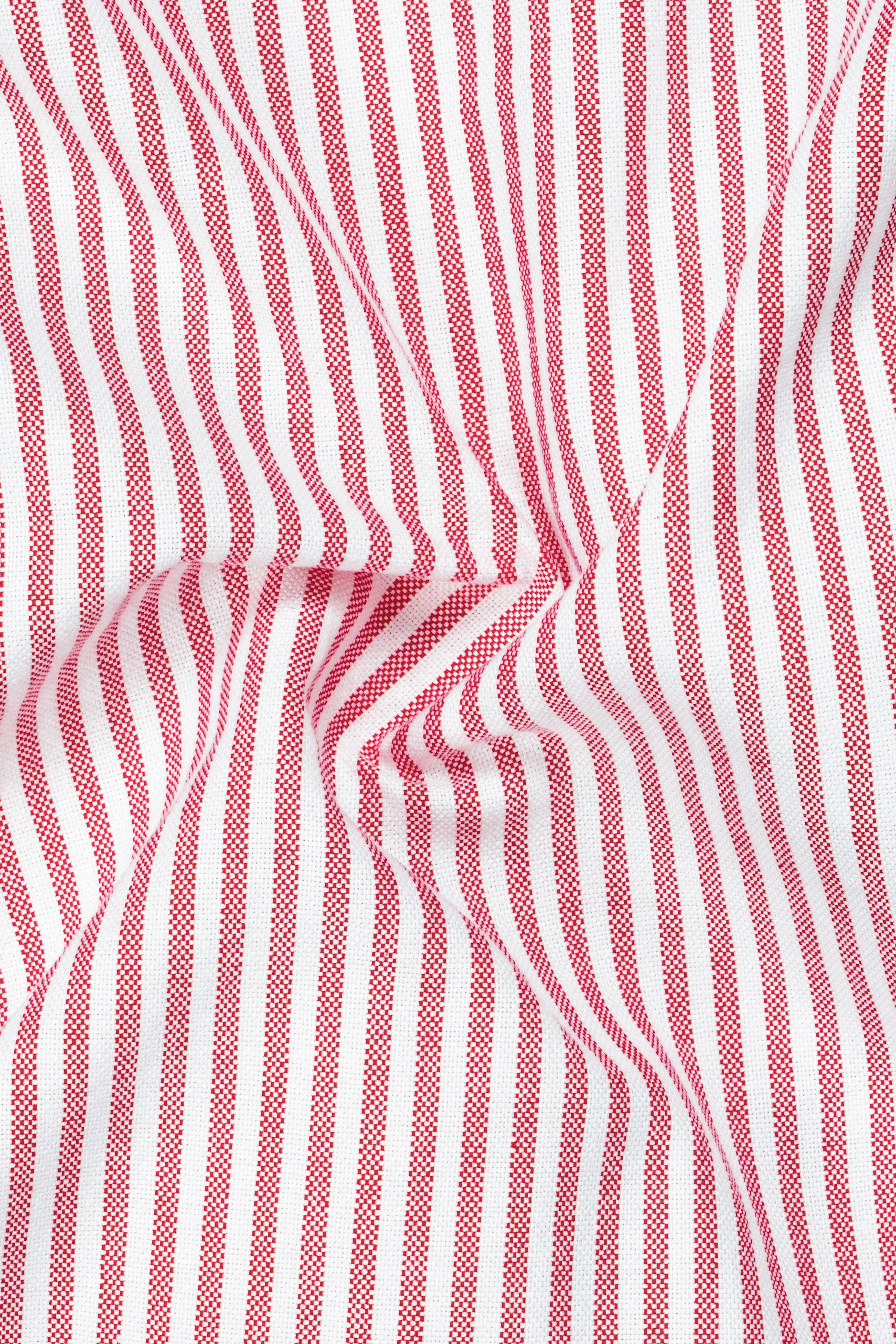 Rose Quartz-Cadillac Pink And Bright White Striped Oxford Premium Cotton Shirt