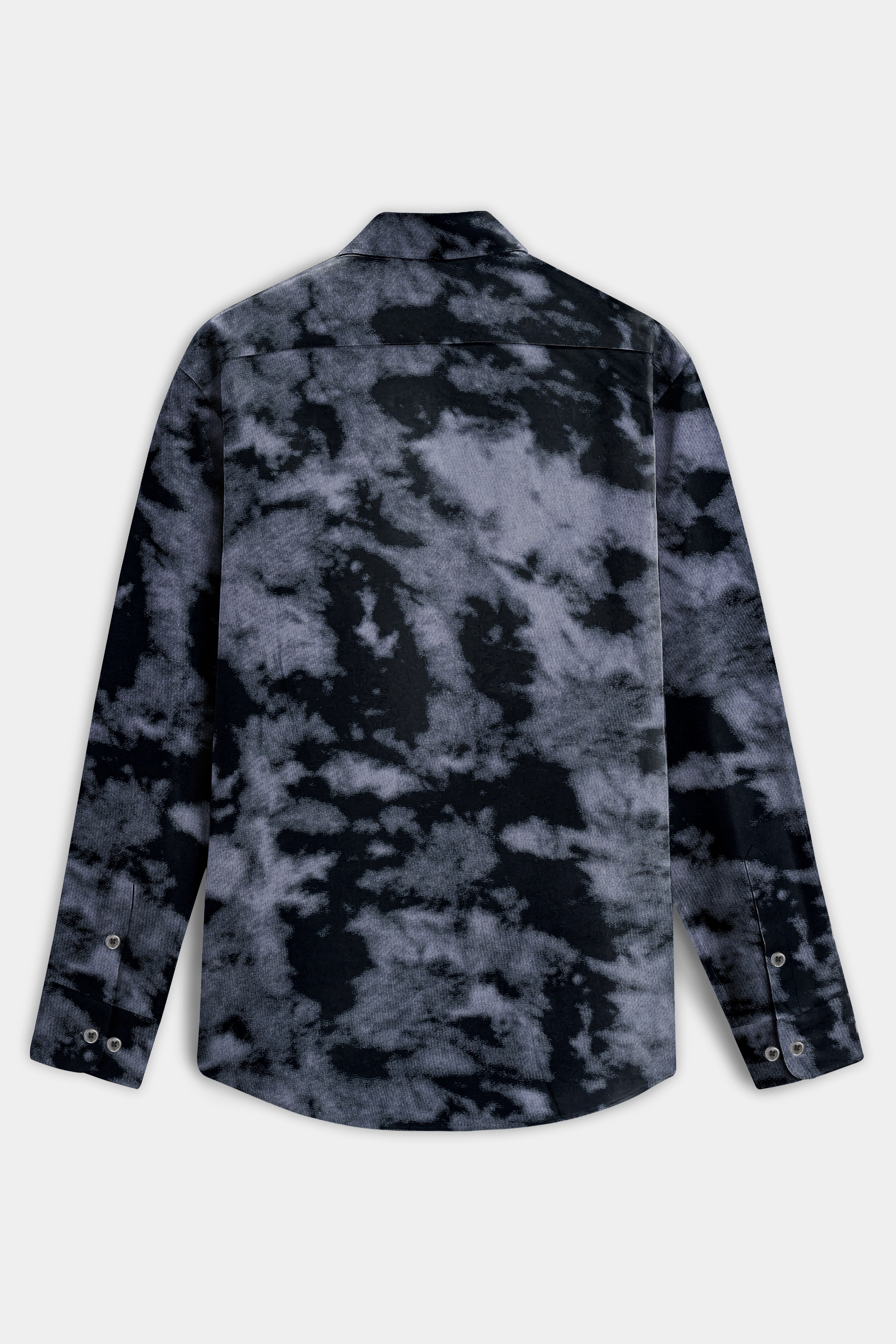 Obsidian Mist-Venus Gray And Mako Black Tie and Dye Printed Super Soft Premium Tencel Shirt