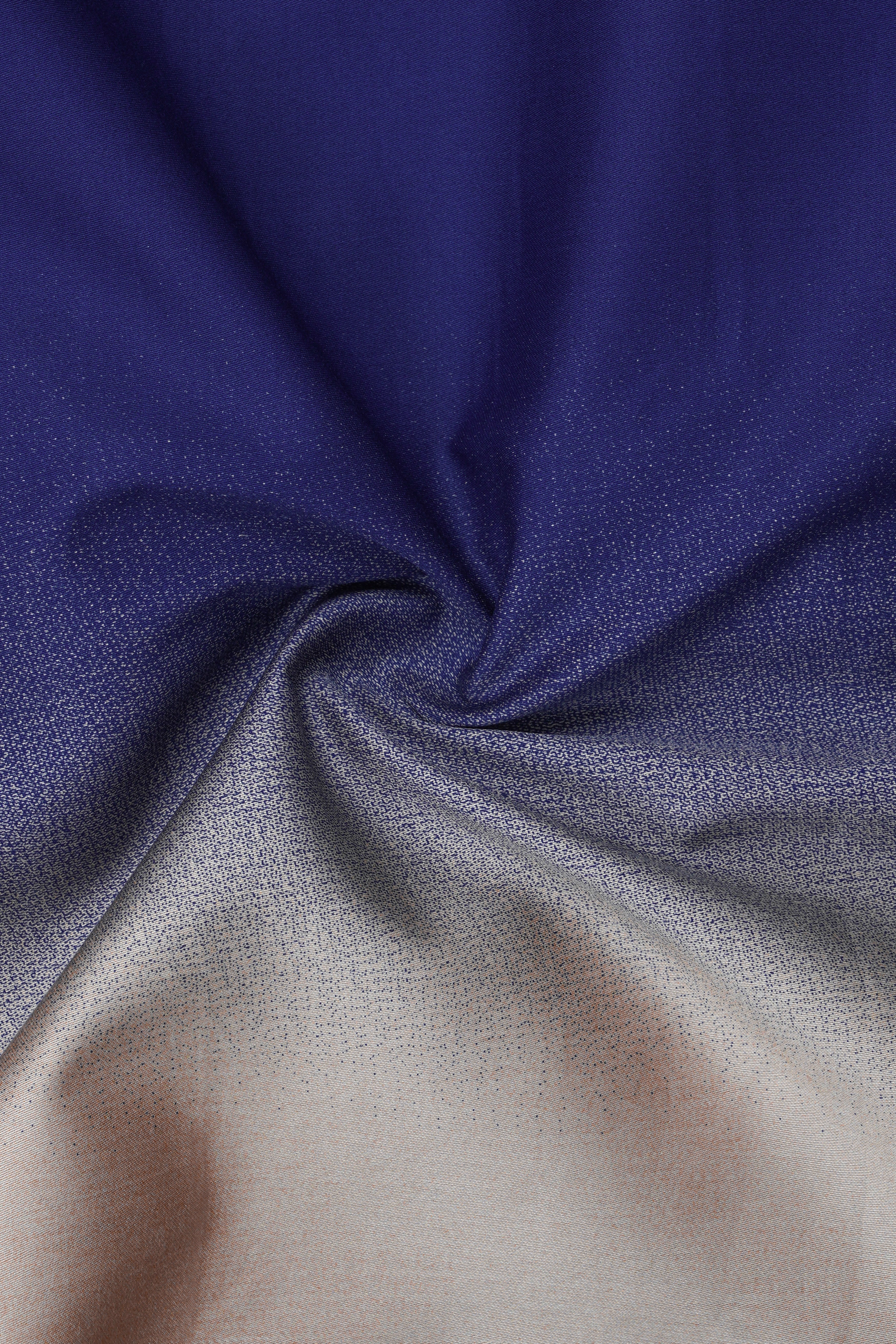 SereneHorizon-Indigo Blue And Sandrift Brown Gradient Printed Subtle Sheen Super Soft Premium Cotton Shirt