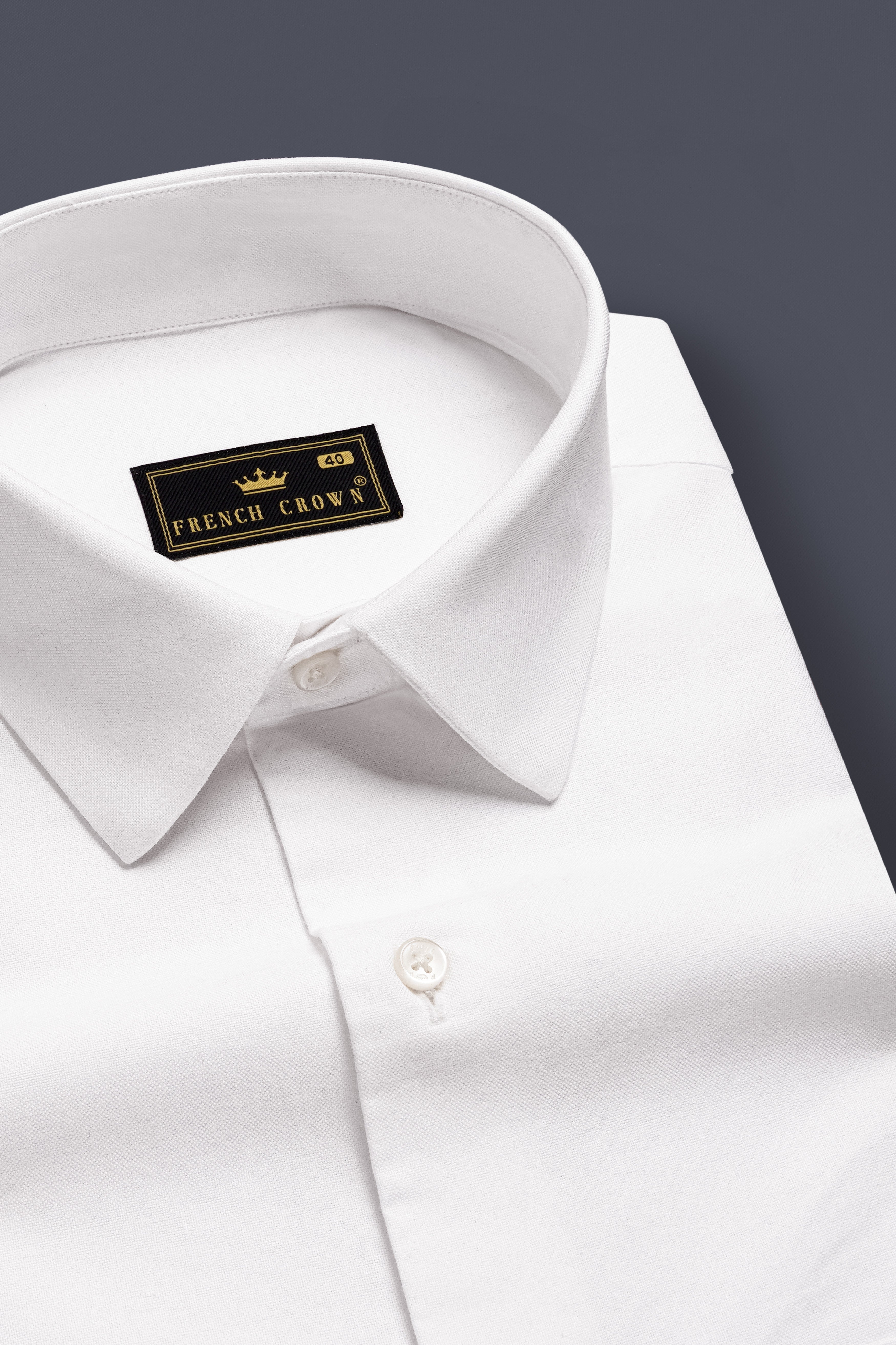 IvoryCraft-Bright White Solid Oxford Premium Cotton Dress Shirt