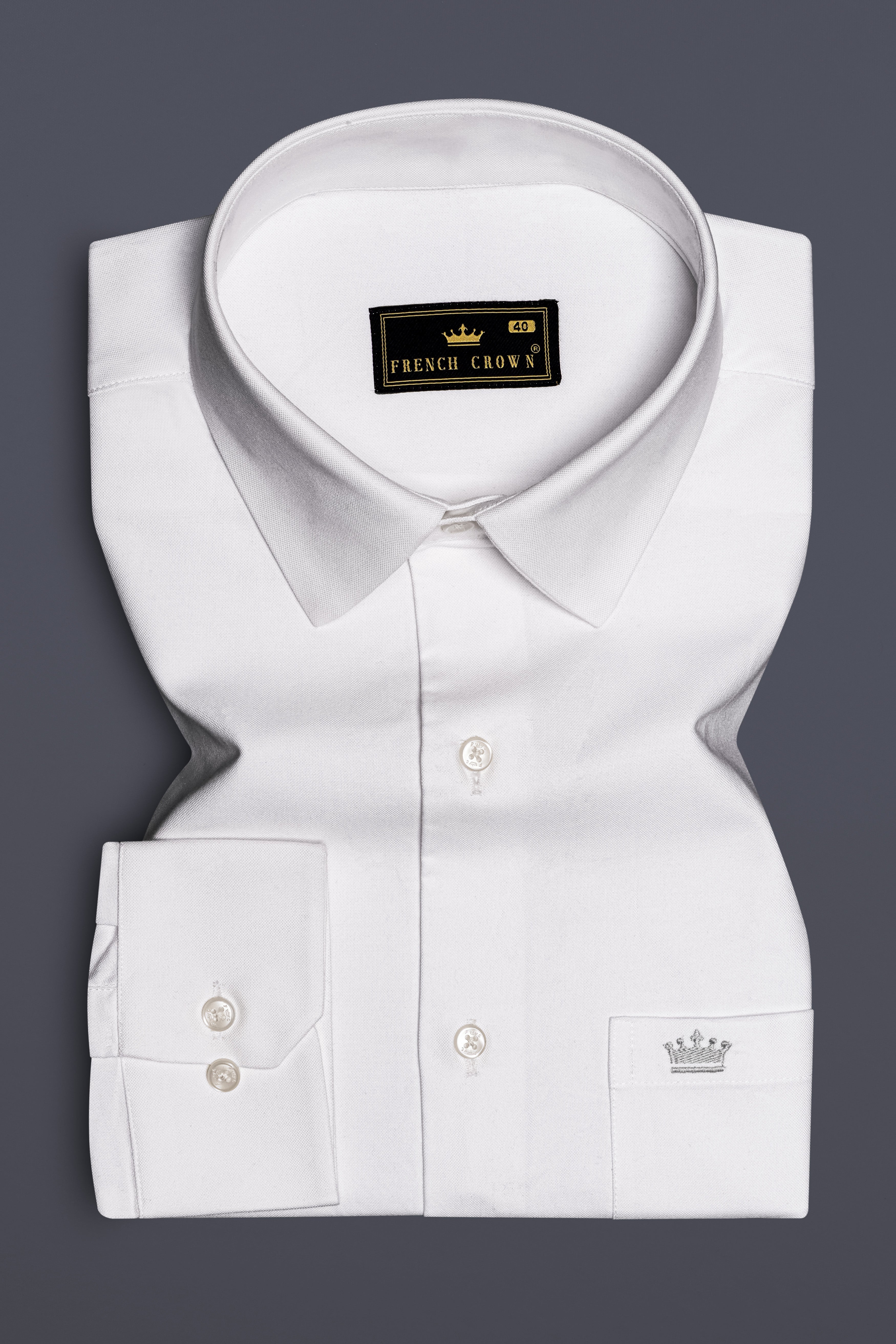 IvoryCraft-Bright White Solid Oxford Premium Cotton Shirt