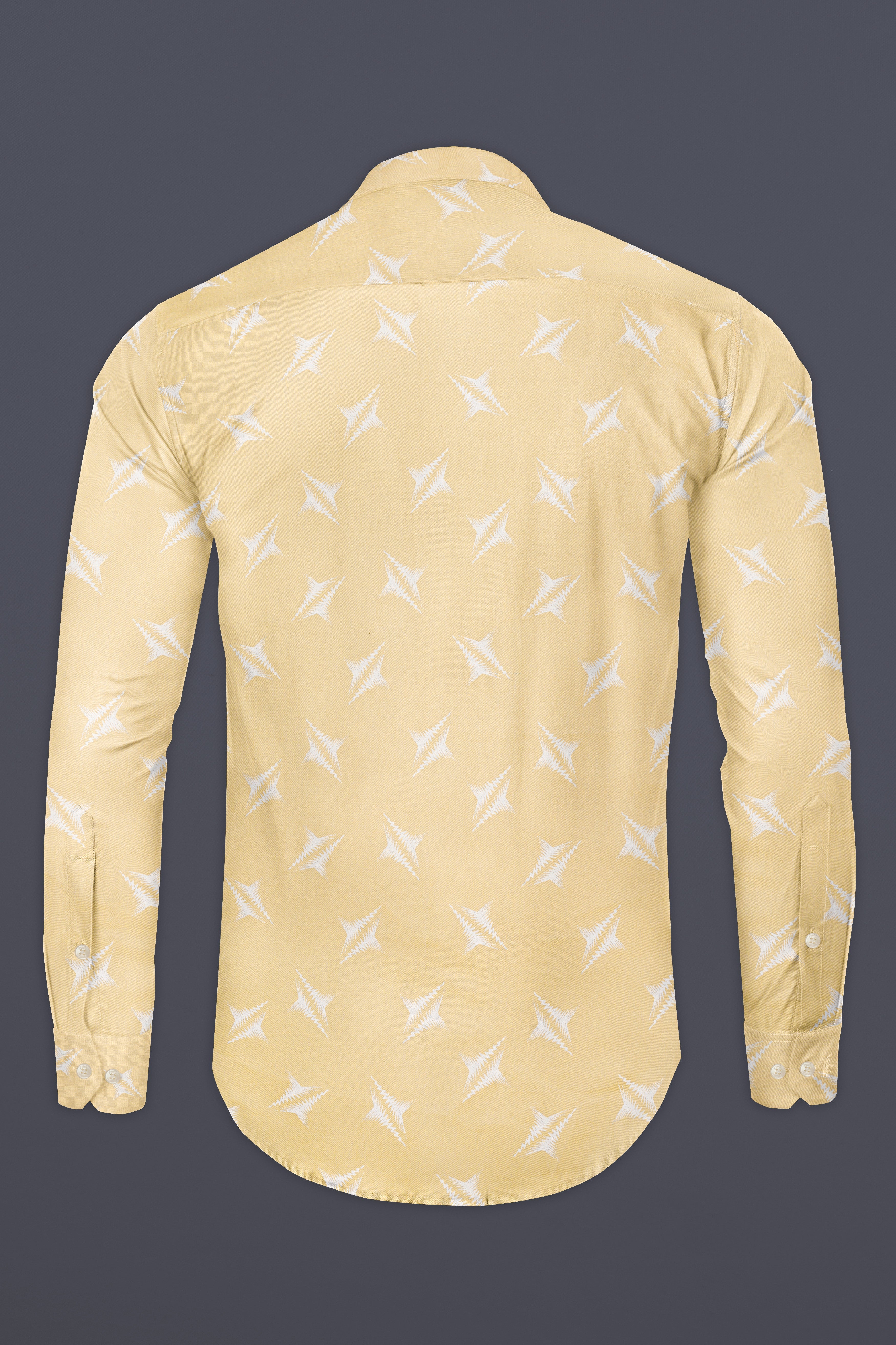 LuminousSun-Chamois Yellow Printed Subtle Sheen Super Soft Premium Cotton Shirt