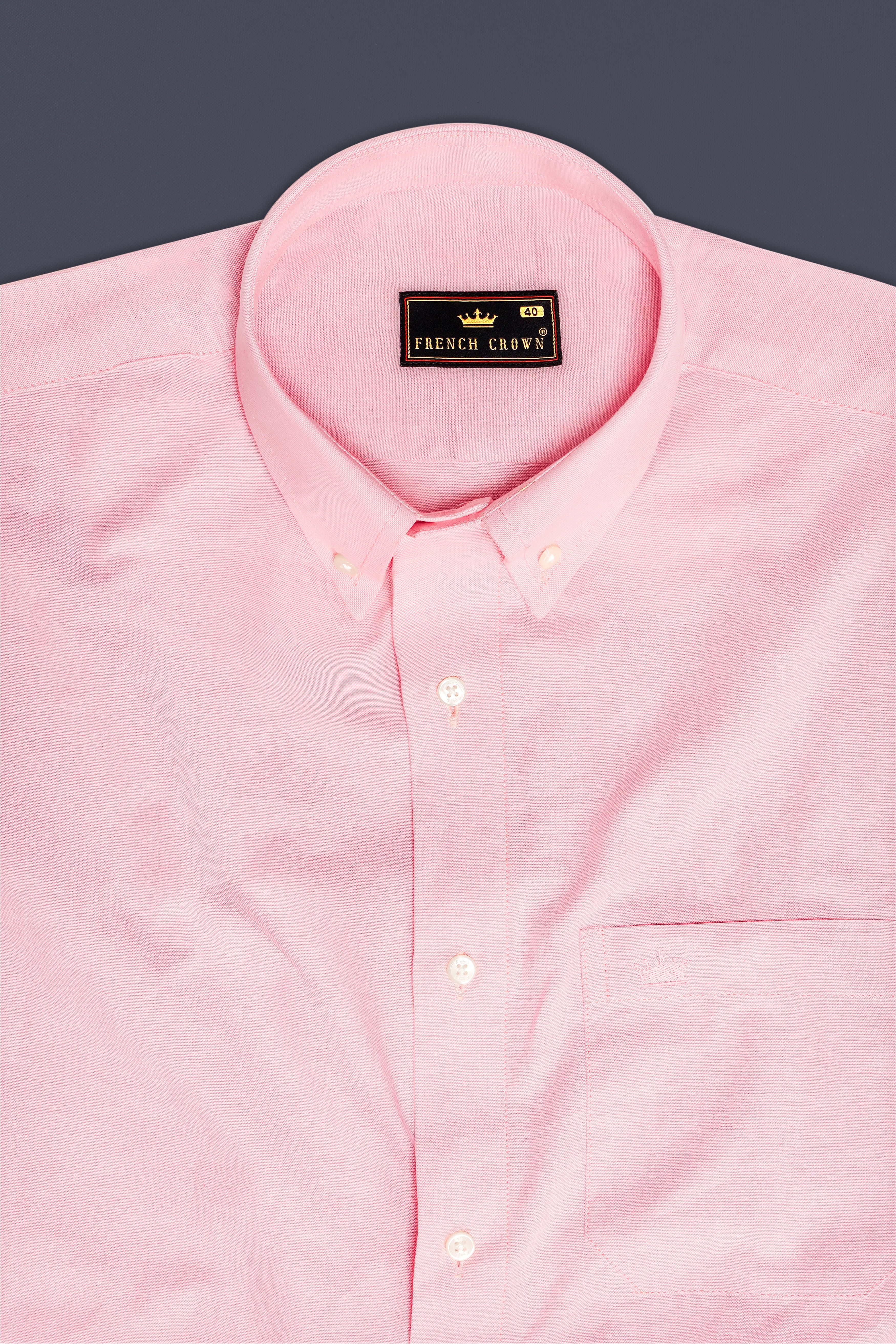 PinkFlair-Flamingo Solid Oxford Premium Cotton Semi Formal Shirt