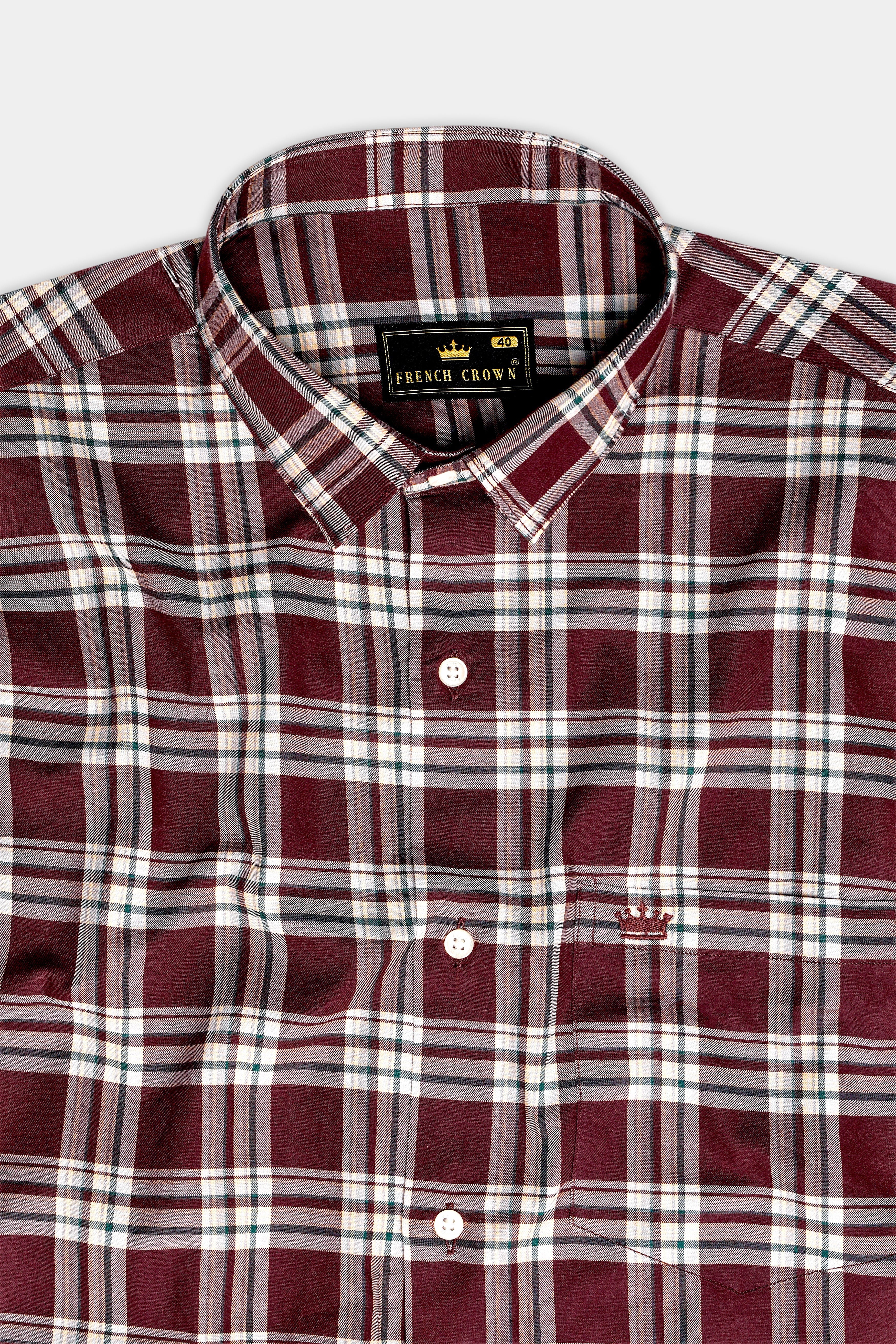 maroon checkered dress shirt Men's Stetson Maroon Plaid Snap Shirt