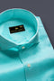 Cyan Downy Blue Formal Plain Solid Premium Linen Shirt For Men cyan-downy-blue-formal-plain-solid-premium-linen-shirt-for-men