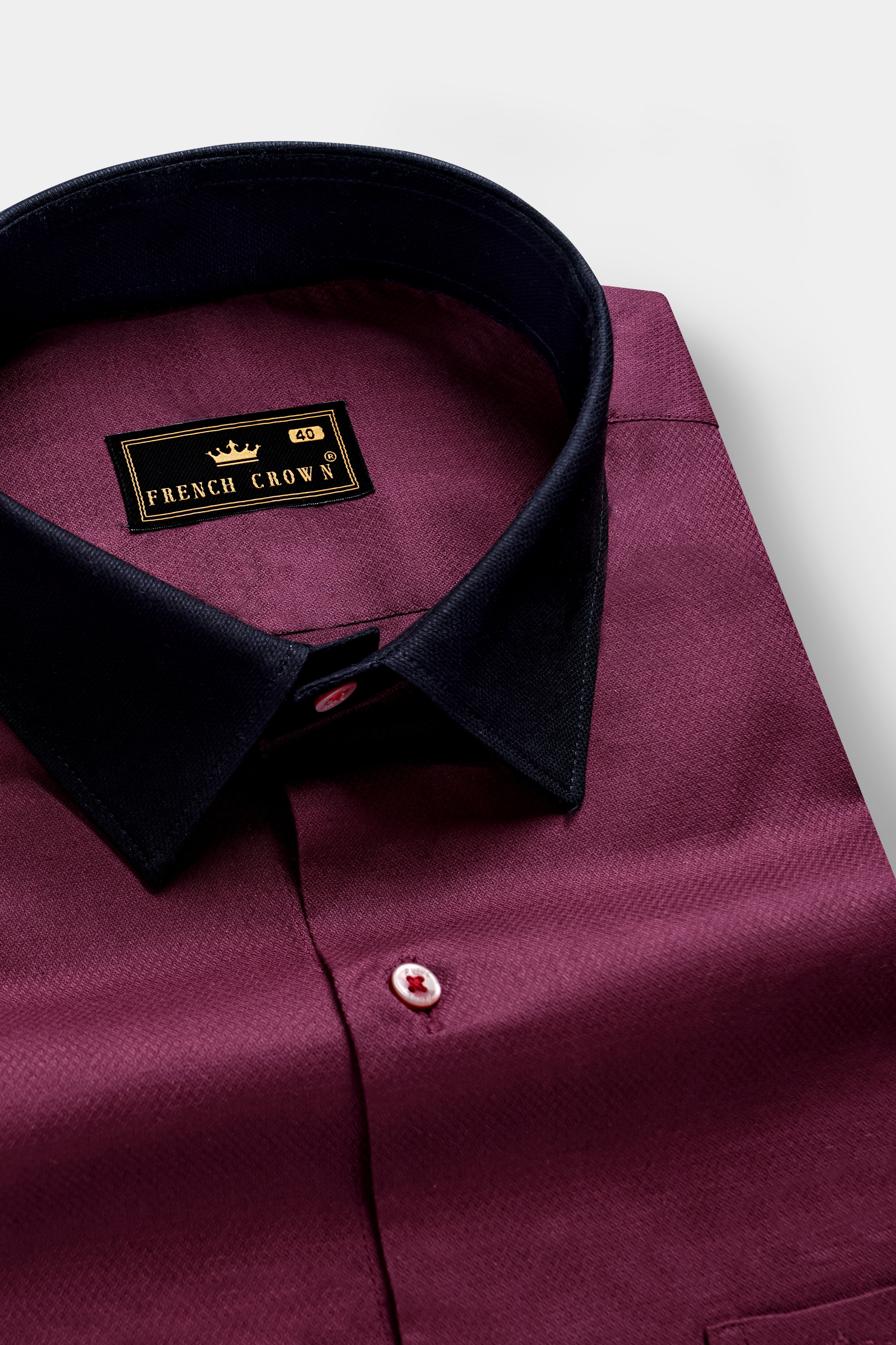 Vino Luxe-Mulberry Wine Formal Plain-Solid Premium Cotton Shirt For Men 15in / 38cm / XS / Half / Short Sleeves Vino Luxe-Mulberry Wine Formal Plain-Solid Premium Cotton Shirt For Men 15in / 38cm / XS / Half / Short Sleeves