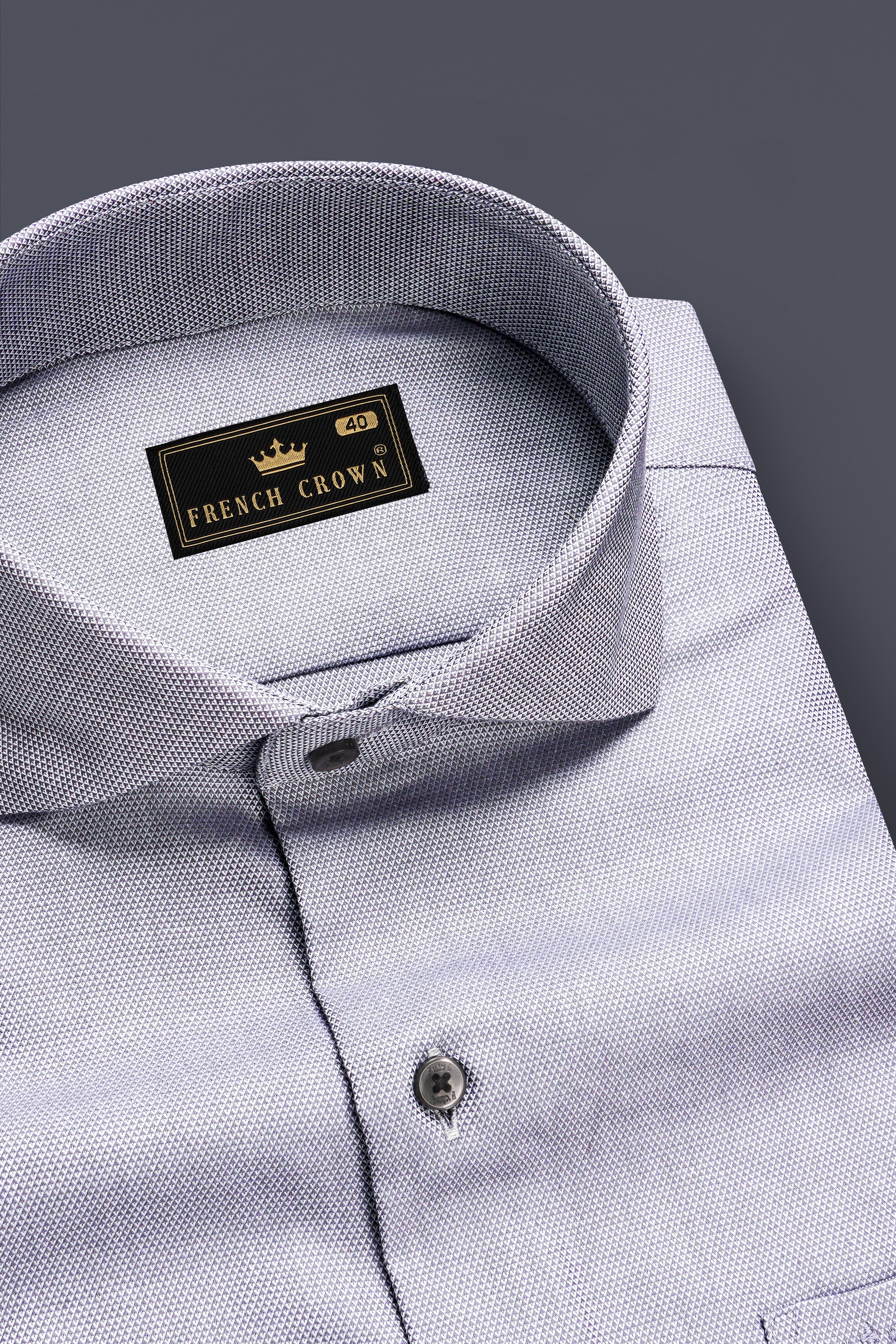 Pebble Mist-Spun Pear Gray Dobby Textured Premium Giza Cotton Dress Shirt