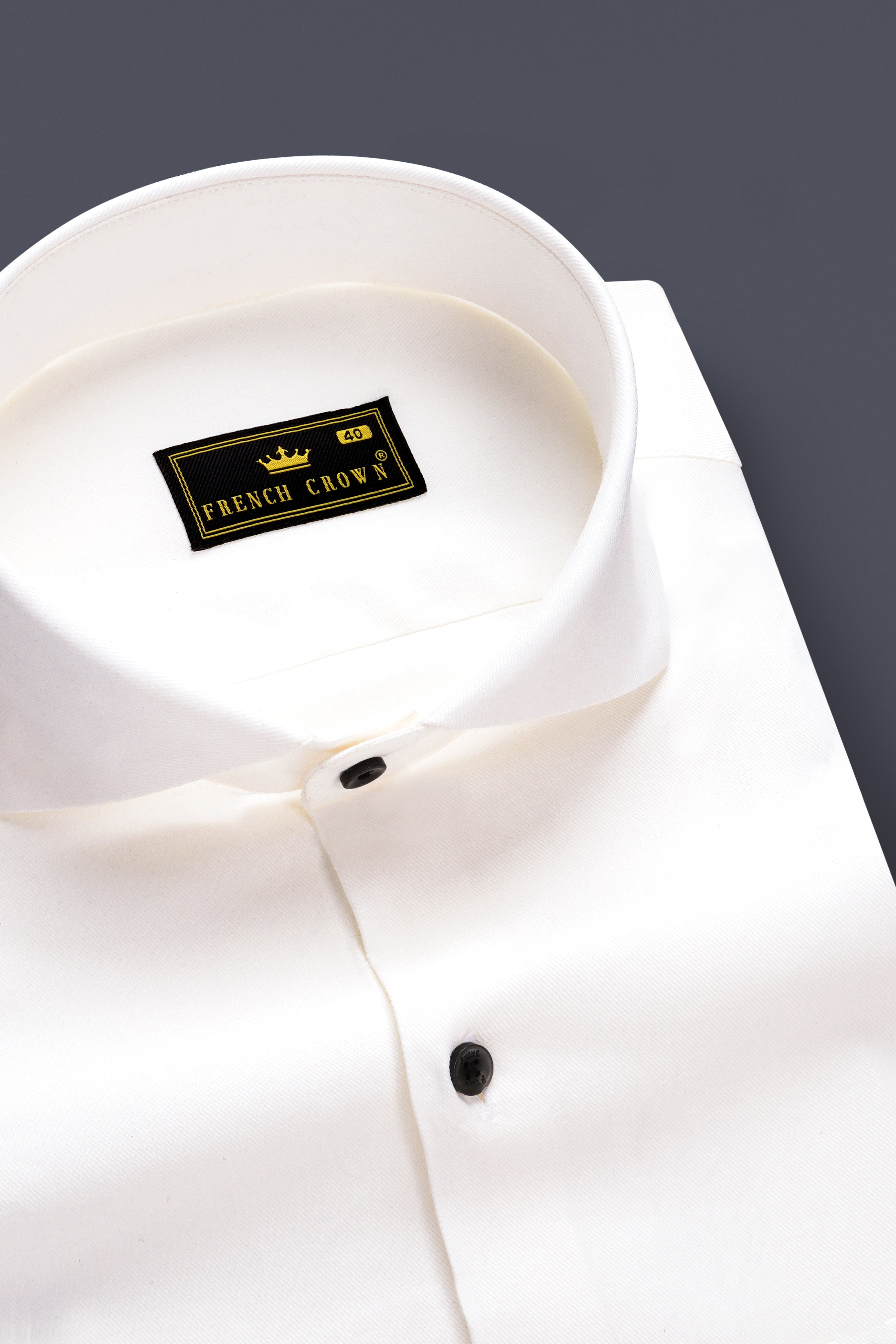 Glacial-Wisp White Solid Twill Premium Cotton Dress Shirt