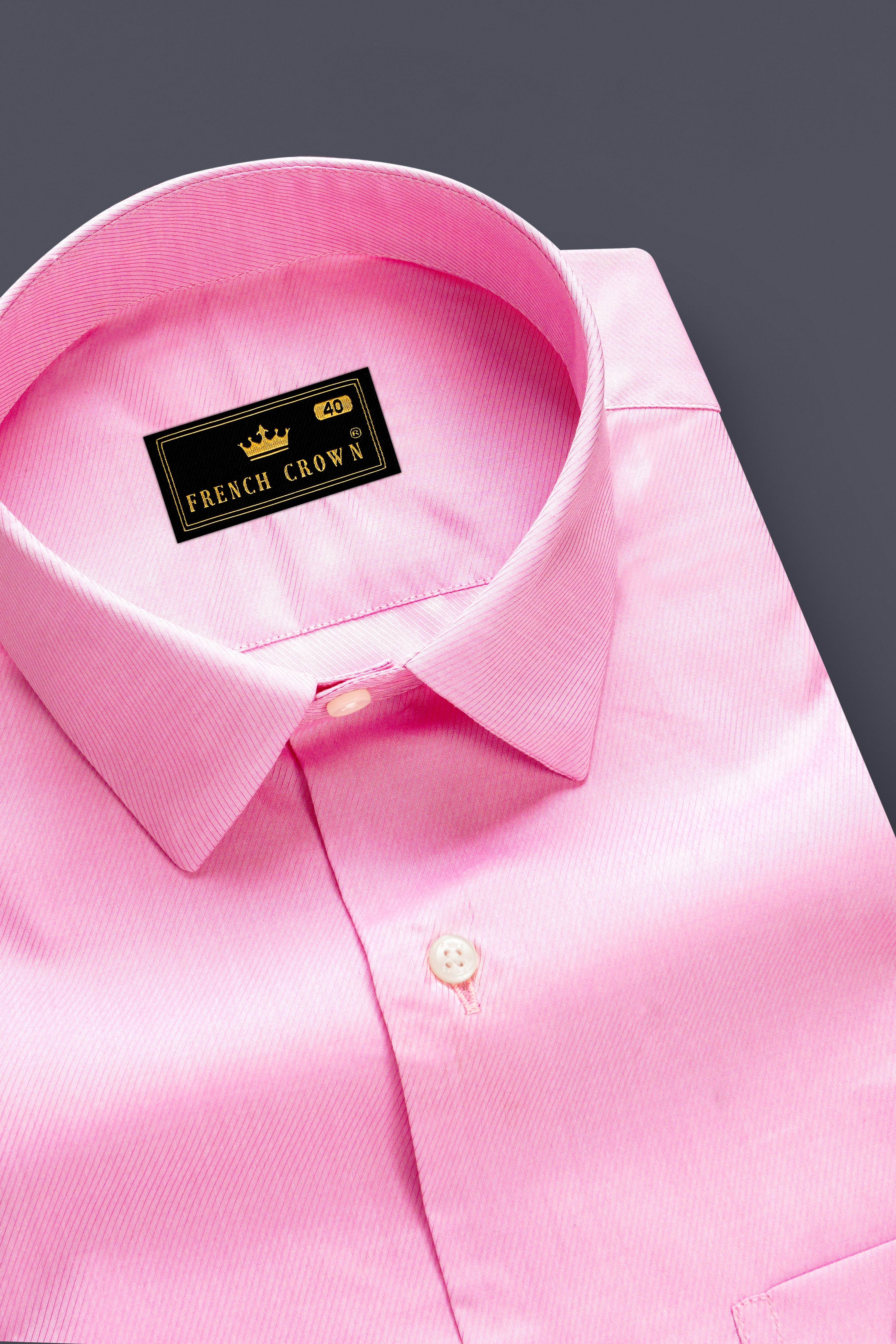 Blush Bloom-Classic Rose Pink Solid Twill Premium Cotton Dress Shirt