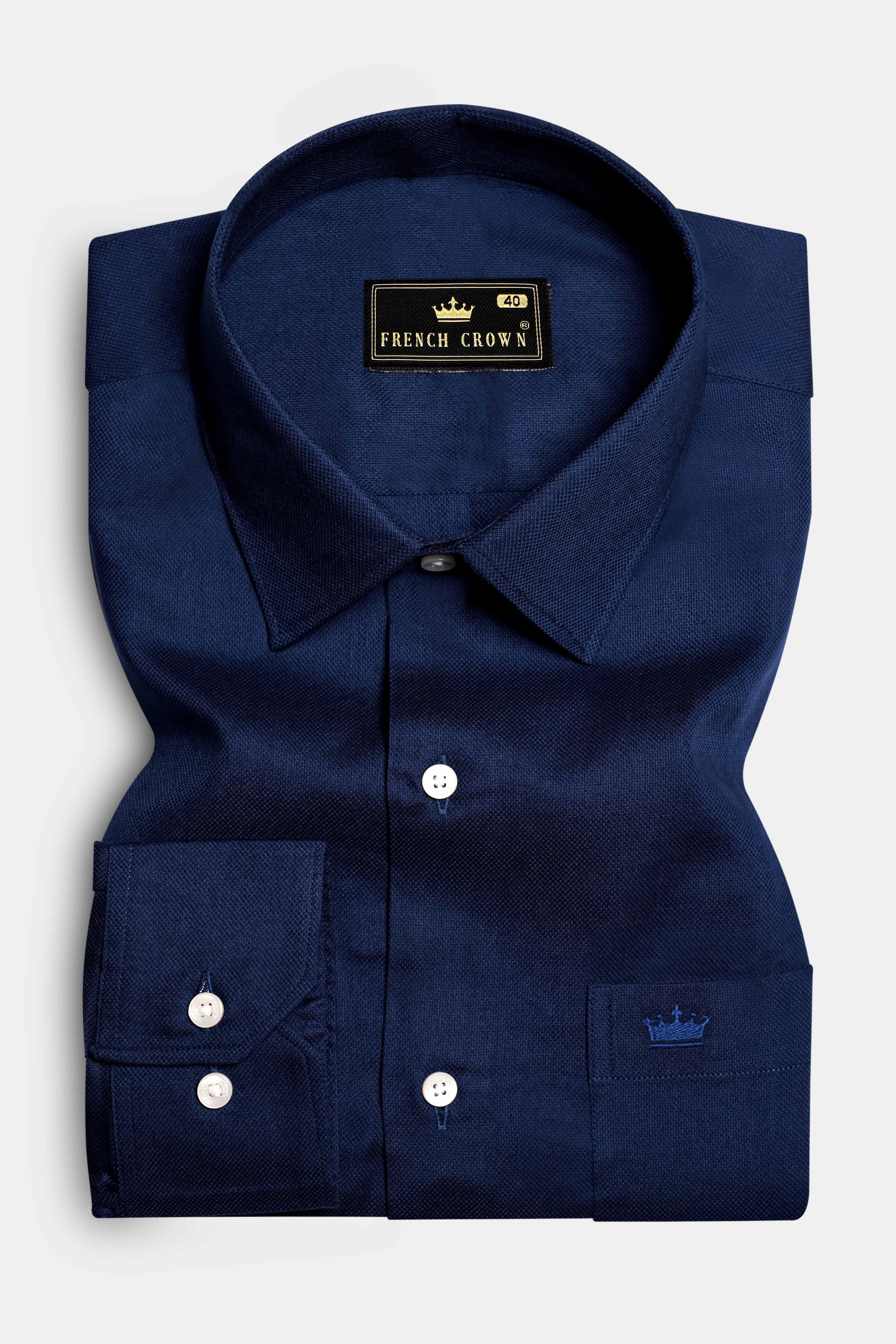 Cobalt Veil-Mirage Blue Formal Plain-Solid Premium Cotton Shirt