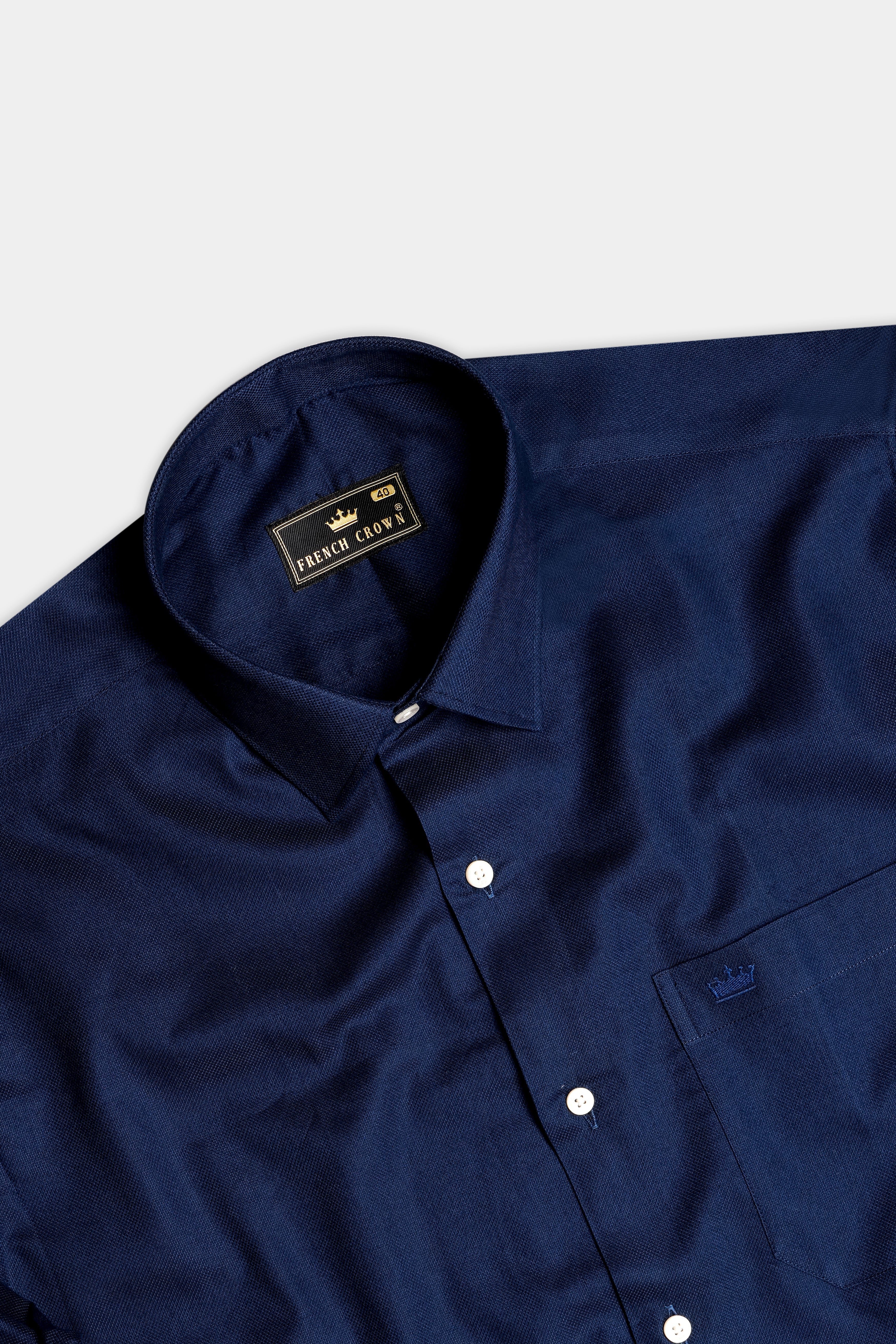 Cobalt Veil-Mirage Blue Formal Plain-Solid Premium Cotton Shirt