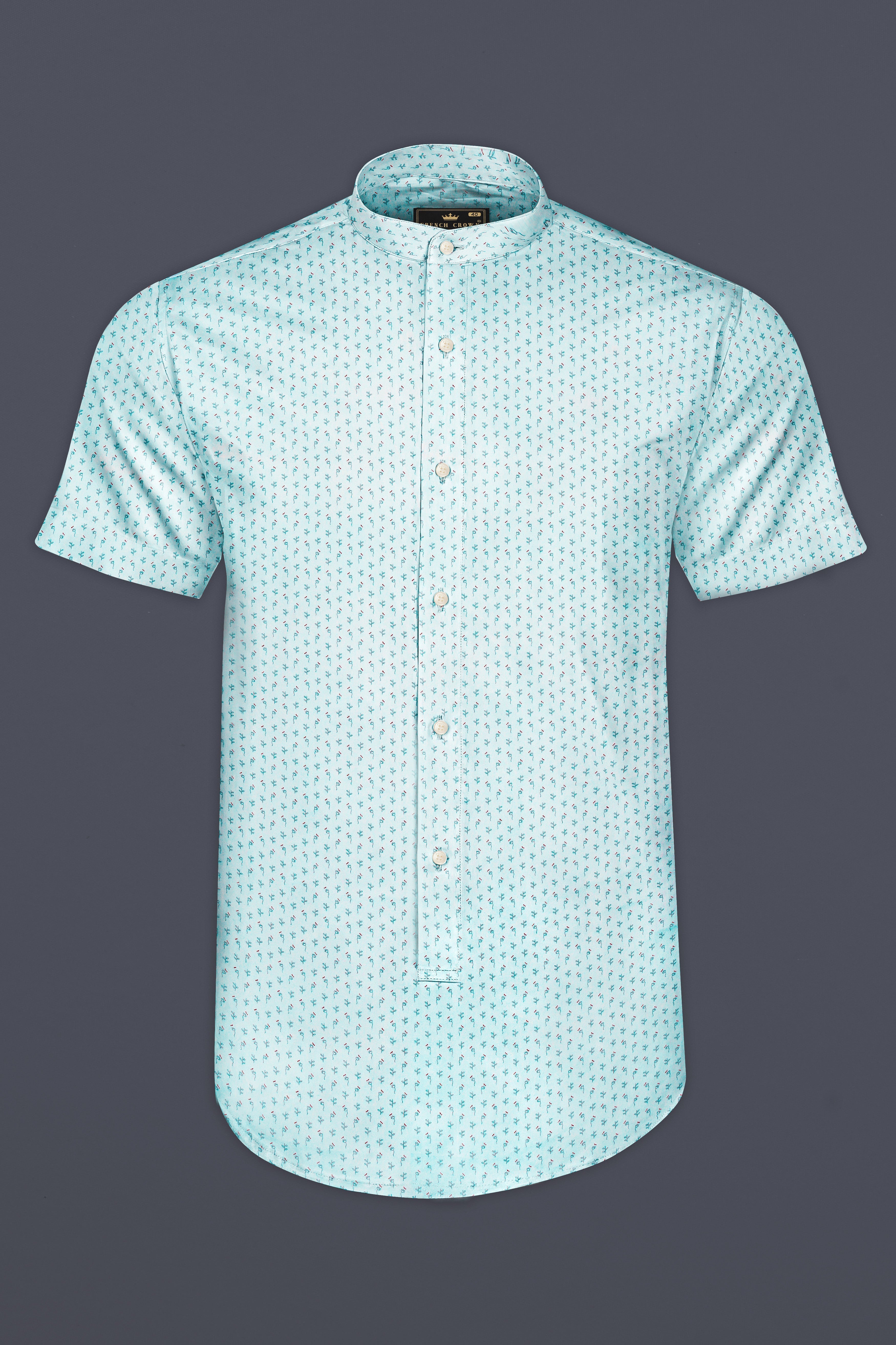 Royal Rift-Ziggurat Blue Printed Super Soft Premium Cotton Casual Designer Shirt