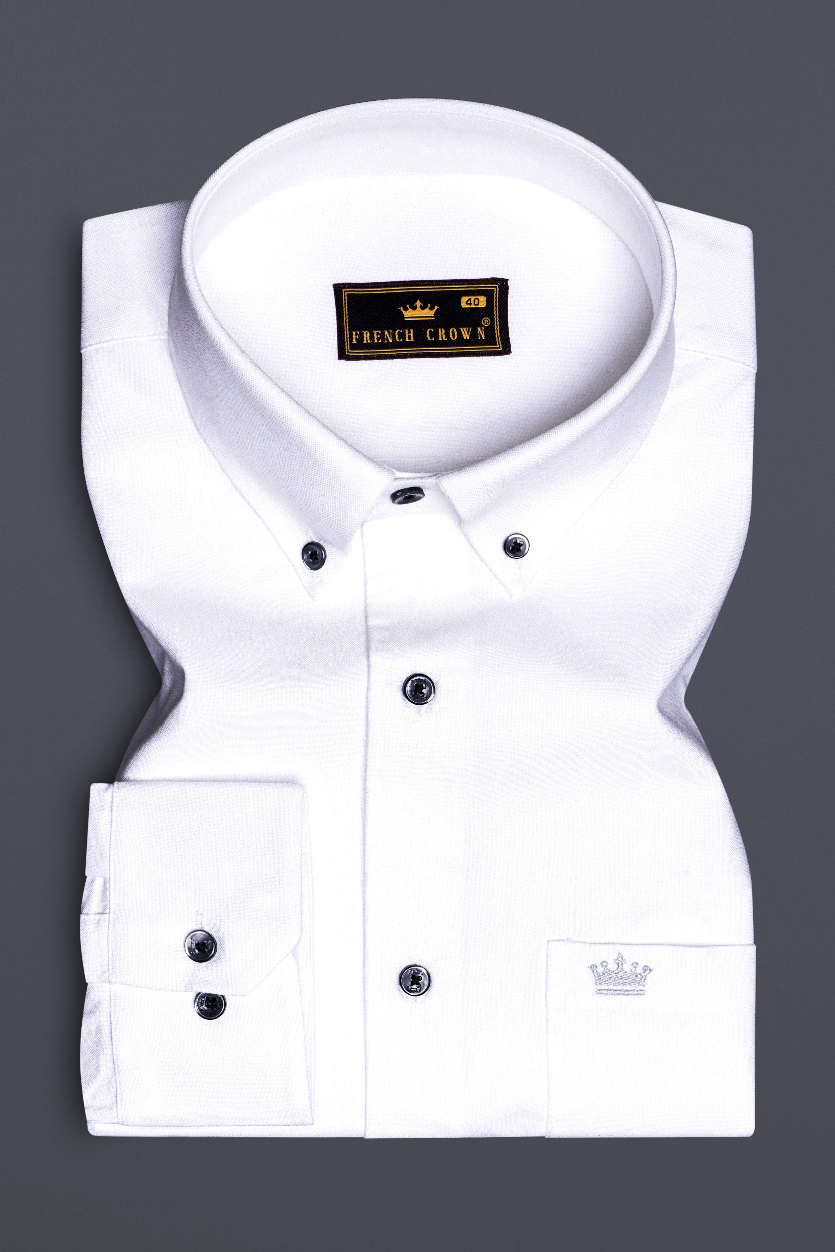 Alpine Peak-Bright White Solid Oxford Premium Cotton Dress Shirt